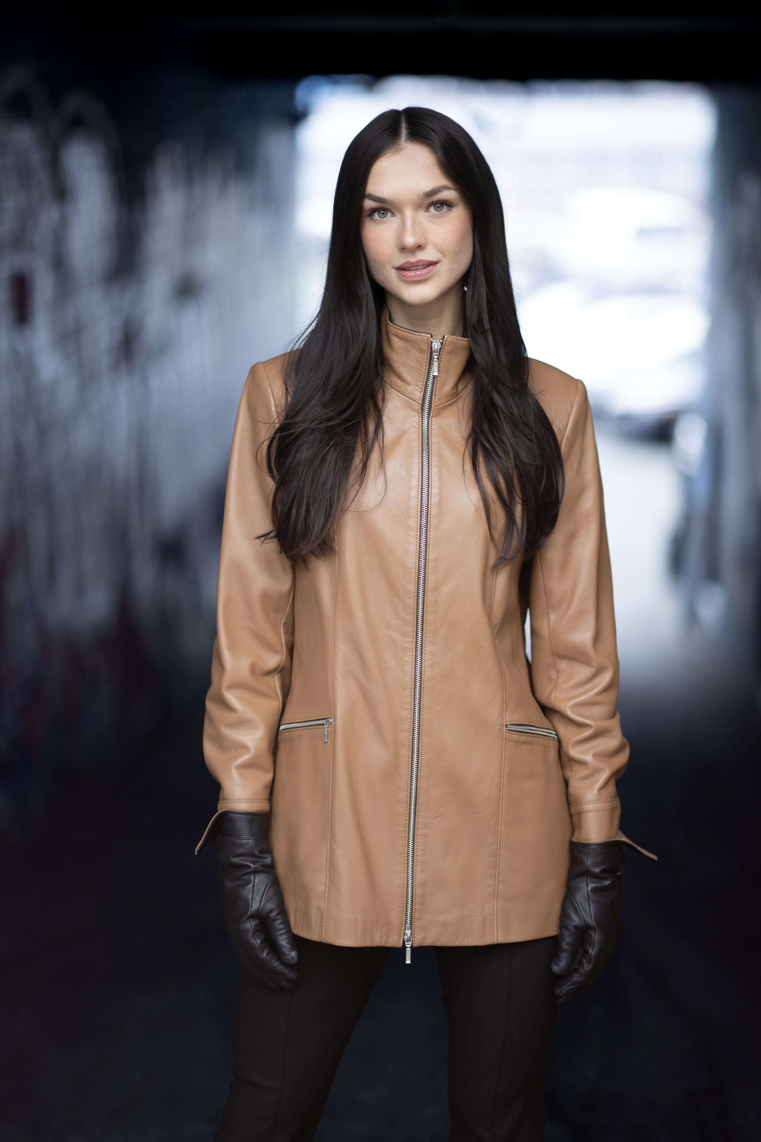 Evelyn Leather Jacket Coat