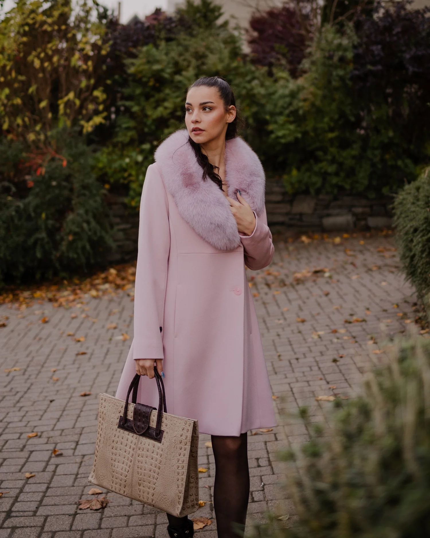 CASHMERE COAT WITH FOX FUR COLLAR — Always in Vogue