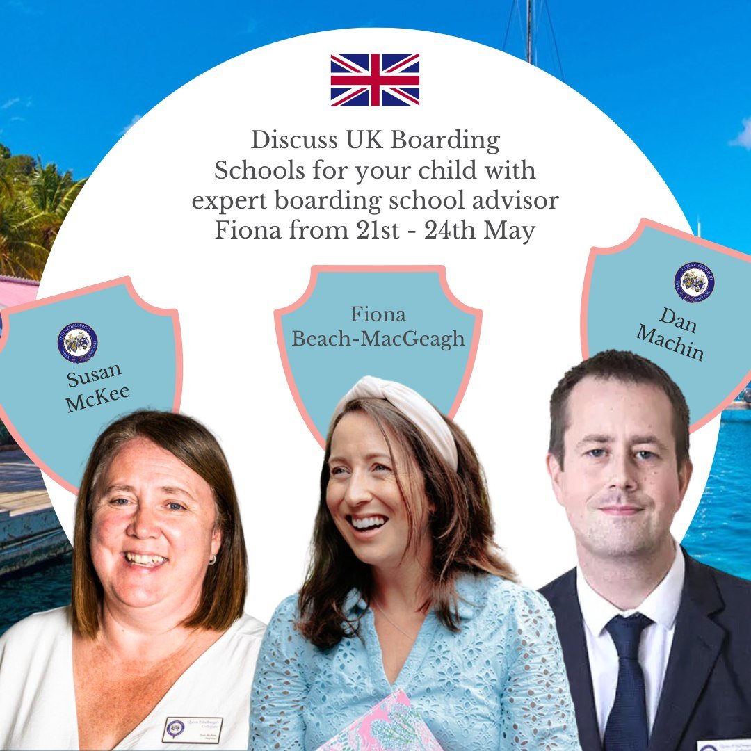 🌟 Exciting News! Fiona from Beach Education, along with Susan McKee and Head Dan Machin from @@queen_ethelburgas, will be in the British Virgin Islands from May 21-24! 🎓✈️

This is a golden opportunity to discuss UK boarding schools as an option fo