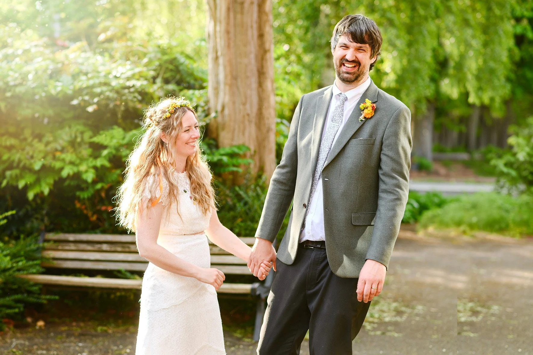 That just married feeling for Lena &amp; Laurie. Married in Manchester on Laurie's birthday, and a brilliant hand0-made wedding at @birchcommunitycentre 

#justmarried #engaged #manchesterwedding