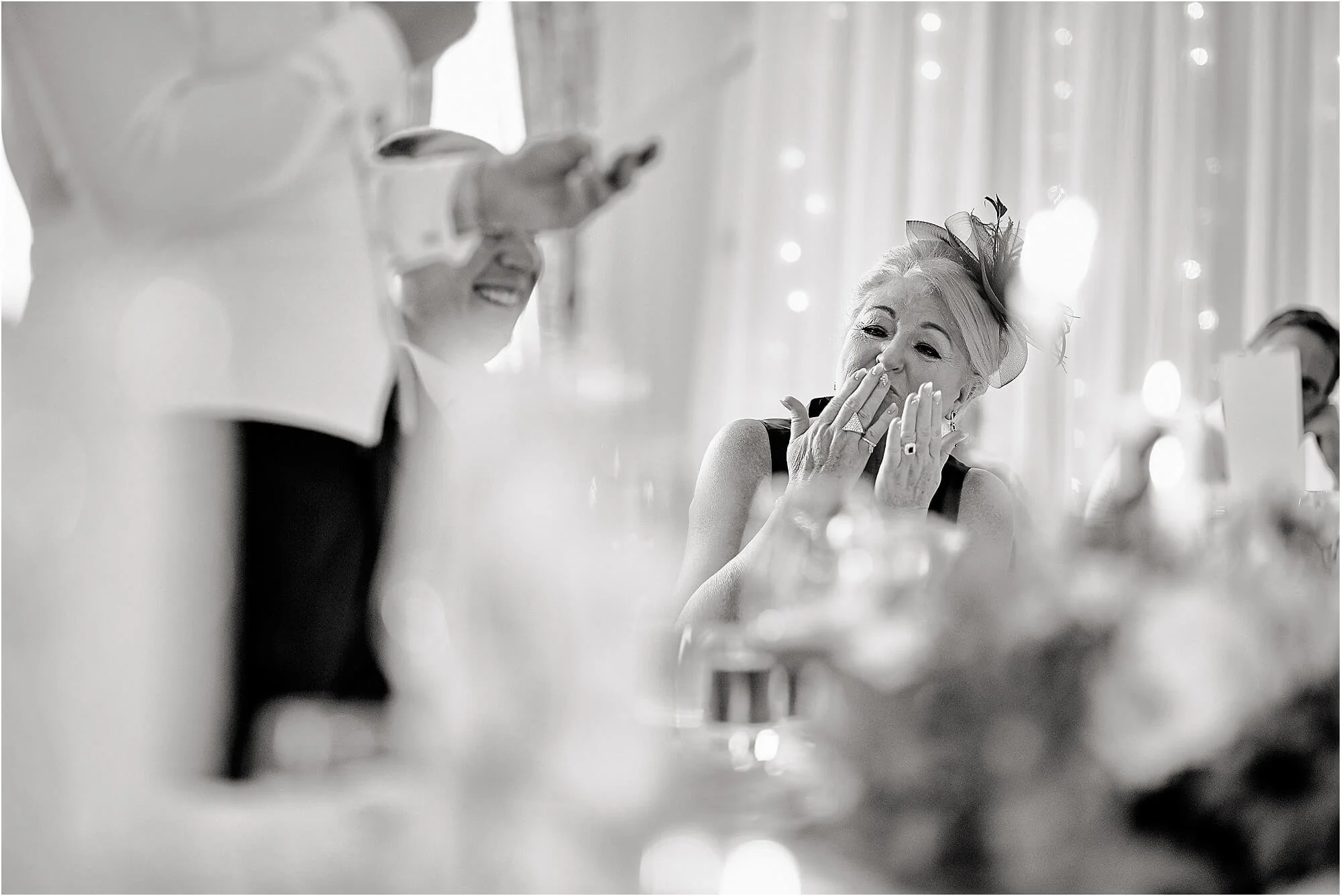 emotional mum at a wedding