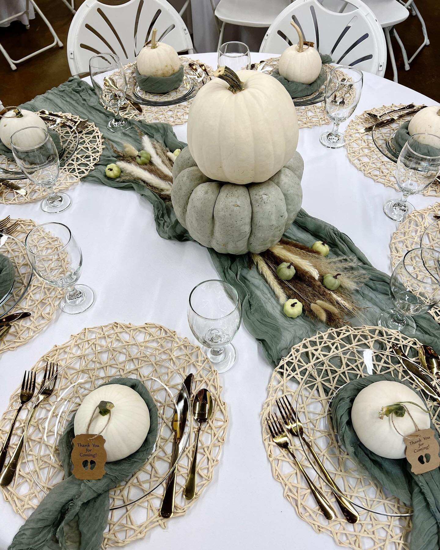 We showered a little pumpkin this morning! 🤍

#babyshower #littlepumpkin #tablescape #eventstyling #pumpkins #events