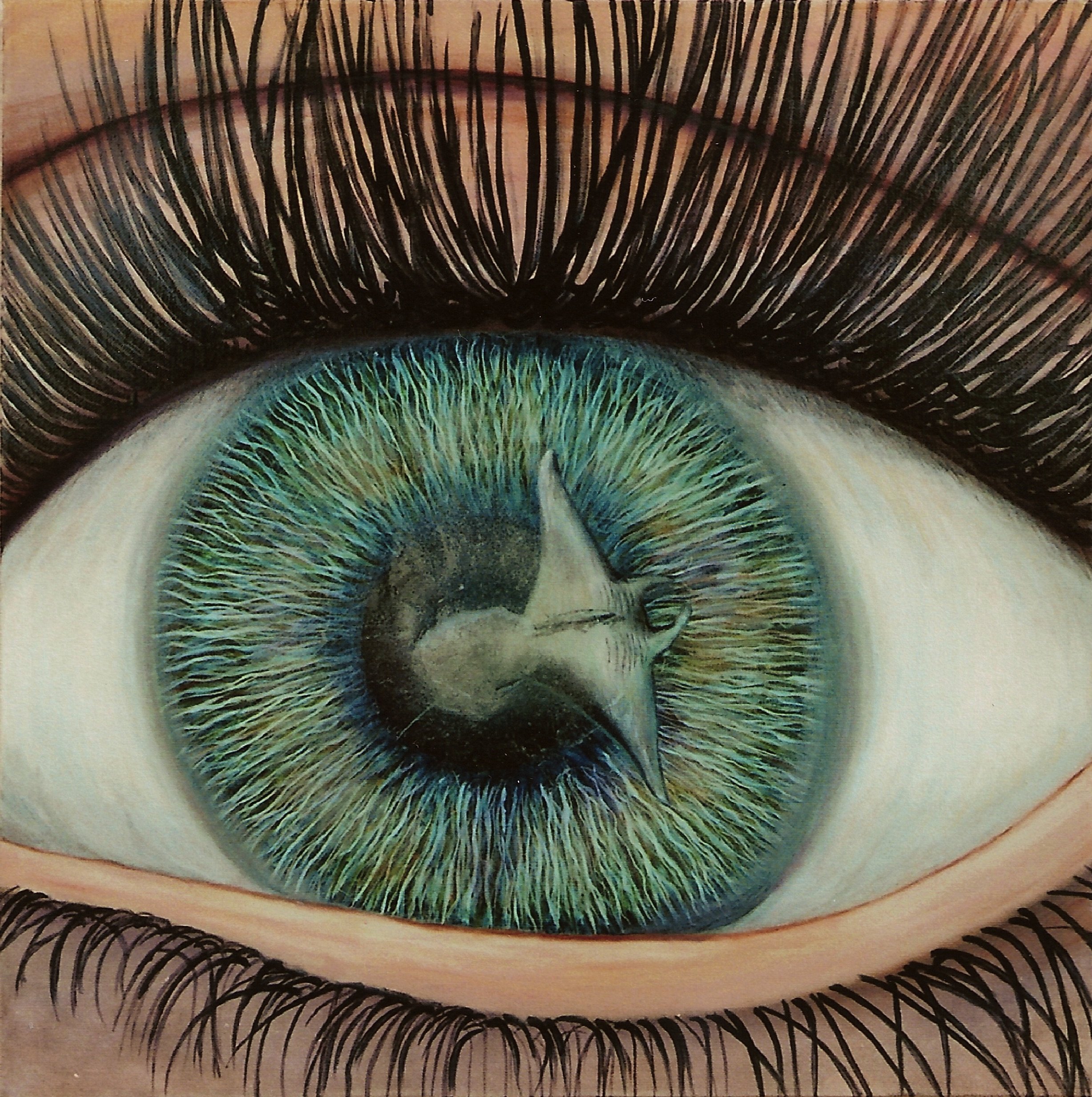 Auge mit Rochen
60x60 Mischtechnik