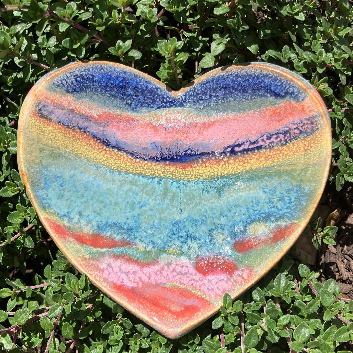 💜💚💛🩷Thyme for Hearts🩷💚💛💜 and almost time for the Redbud Festival in Dayton Virginia on April 26 10 to 4&hellip; 
.
.
#artheart 
#arthearts 
#potterylove 
#ceramichearts 
#ceramichearts❤ 
#love 
#slab #slabbuiltpottery 
#potteryhearts 
#handma