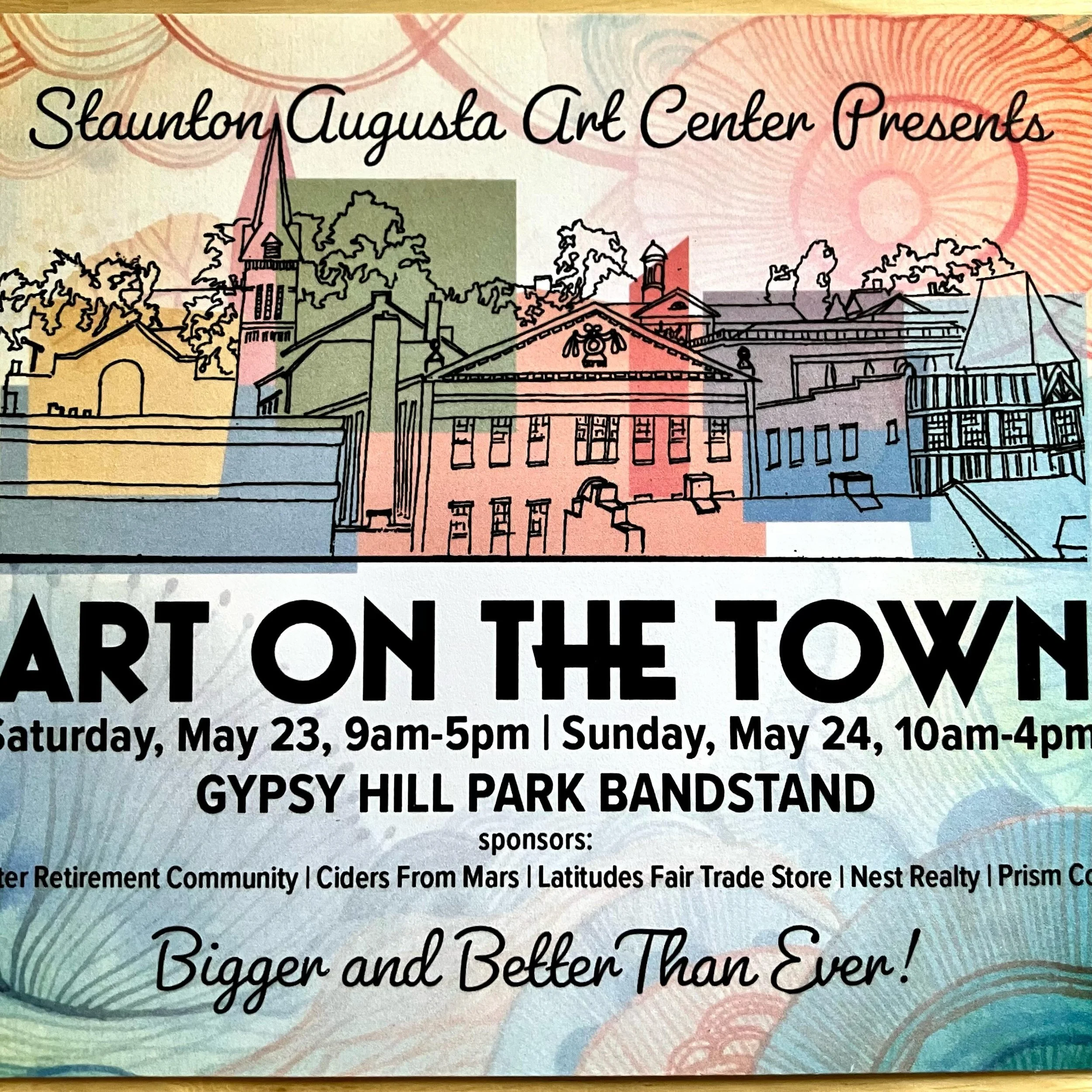 🎆🎇Perfect day for strolling around Gypsy Hill Park for Art on the Town&hellip;come out and see us&hellip;.😊⛅️ We&rsquo;re here til 4&hellip;.
.
.
.
#localart 
#thepetalandwheel 
#staunton 
#saacenter