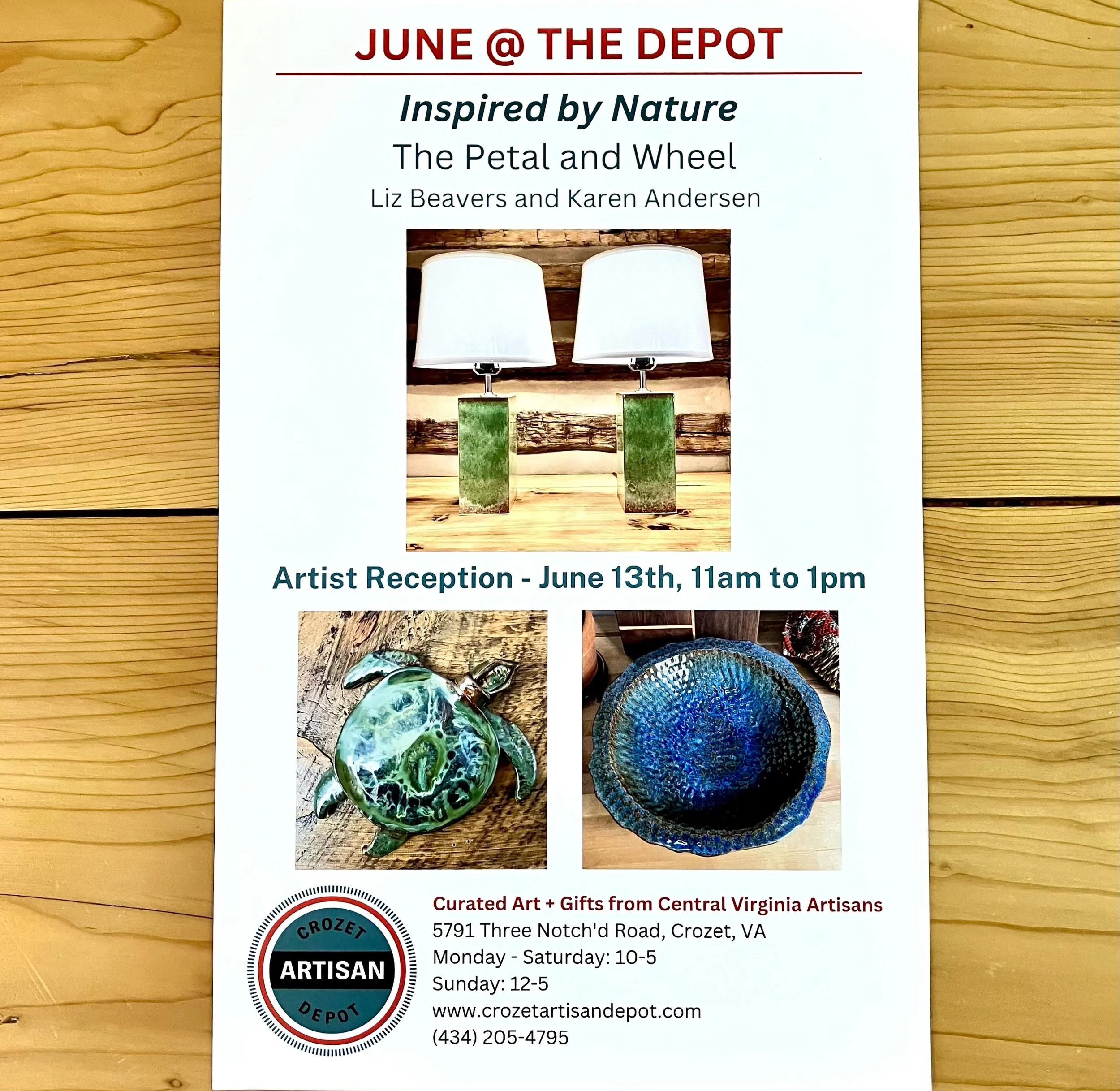 🌄🌼Very excited to have our work at @crozetartisandepot as a guest artist for the month of June! 🌸🌻
.
.
#thepetalandwheel 
#crozetartisandepot 
#crozetva 
#artisanmade