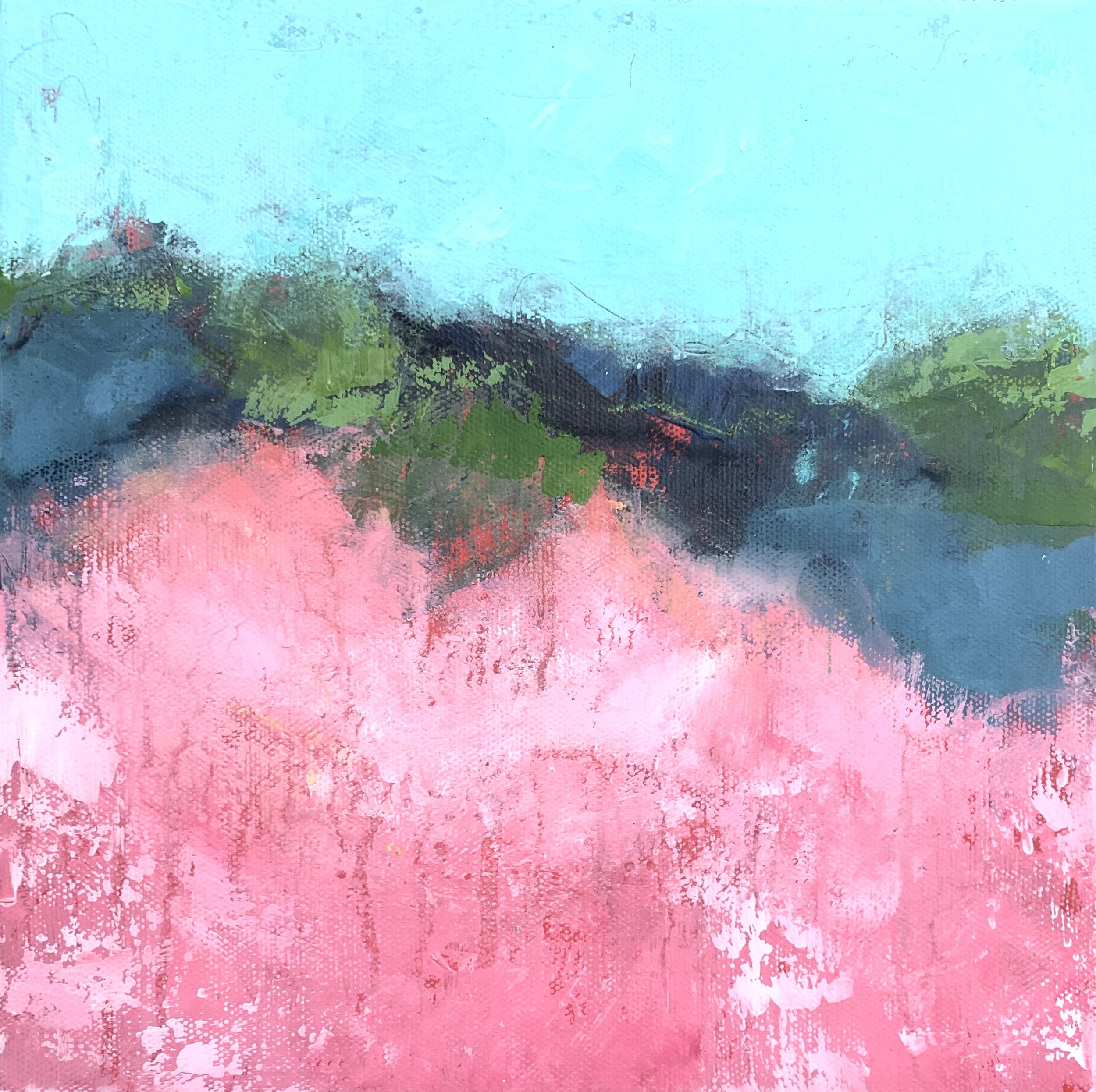 "Pink Dunes", 12"x12" acrylic and mixed media on .75" canvas