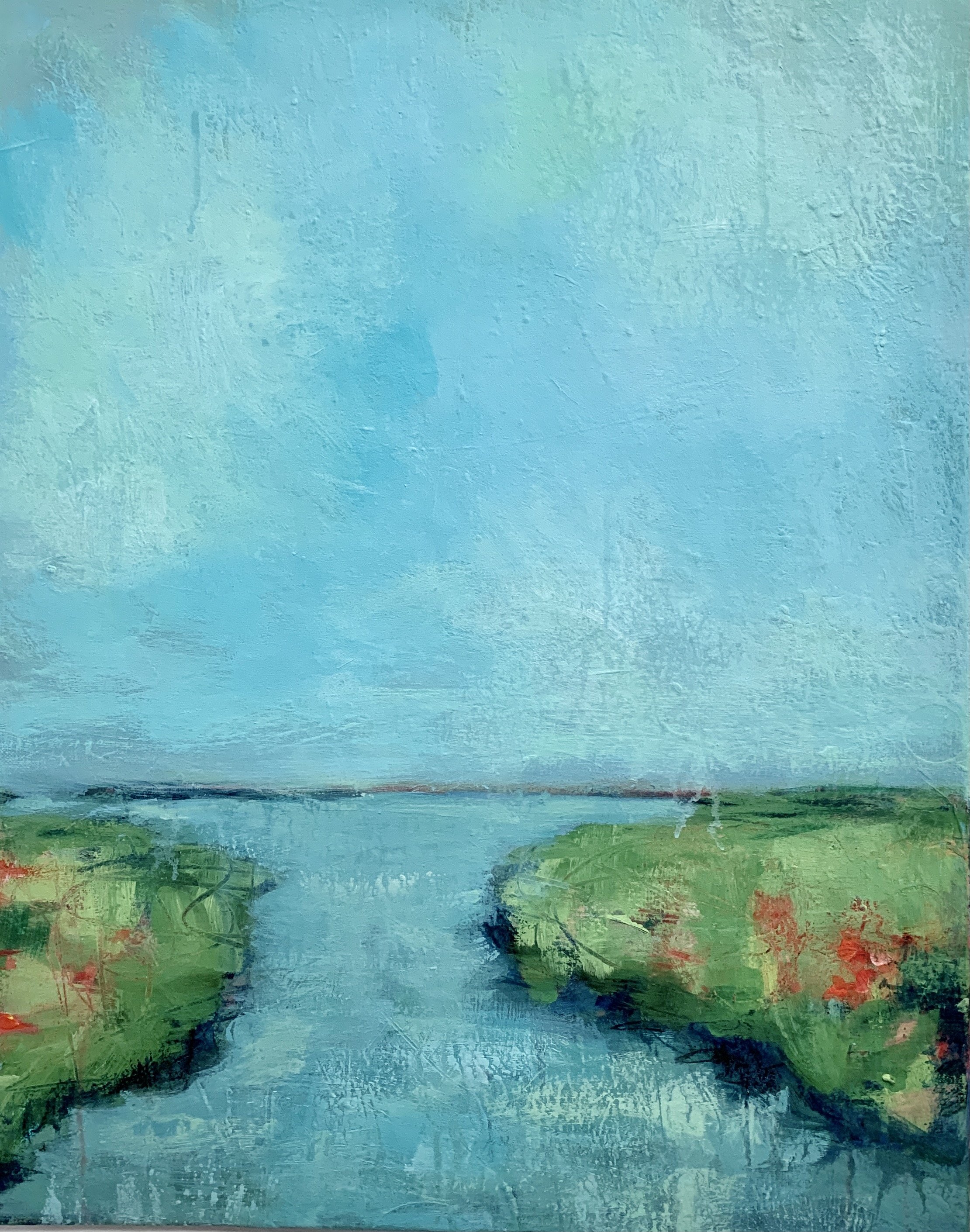 Still Waters, 16"x20". Acrylic and mixed media on .75" canvas