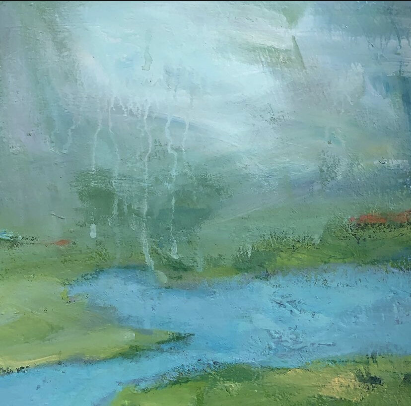 "After the Rain", 12"x12" acrylic and pastels on canvas-SOLD