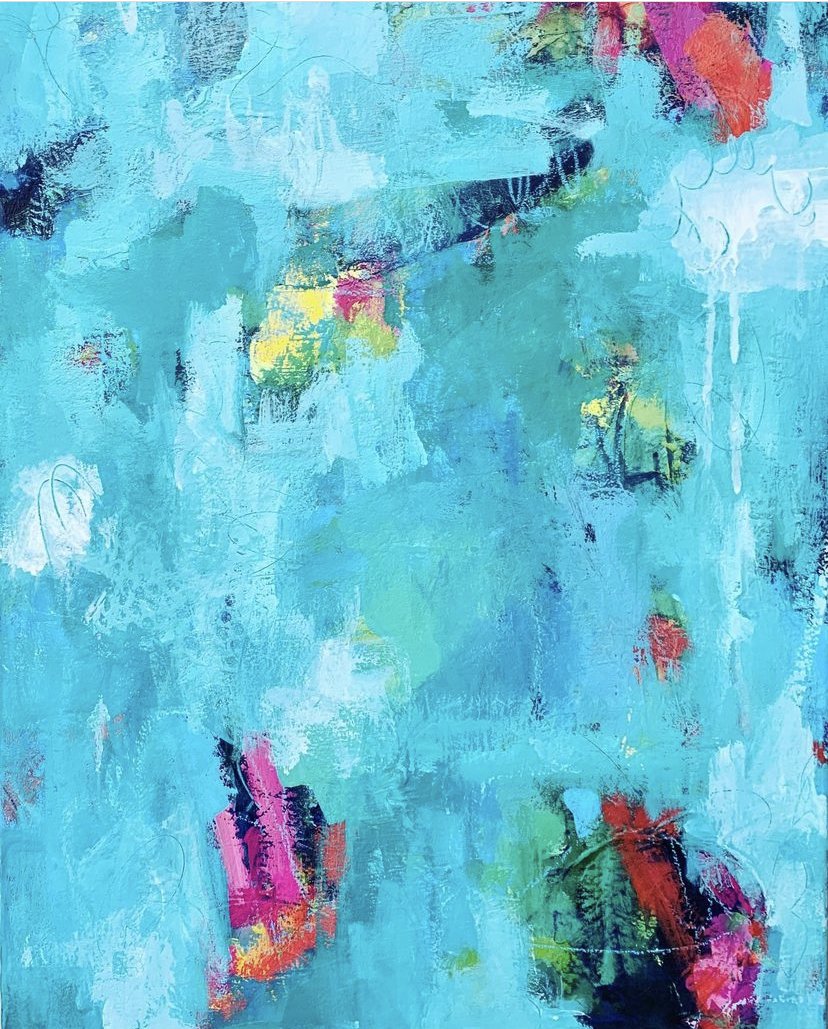 "Ice Blue", 18"x24", acrylic and mixed media on .75" canvas
