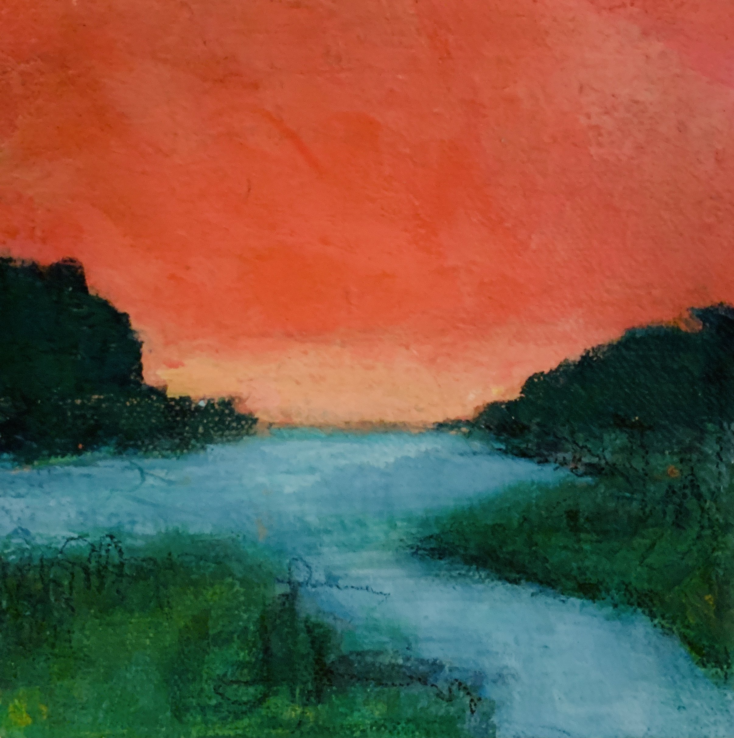 "Glorious", 6"x6"x .75" acrylic and pencil on board. SOLD