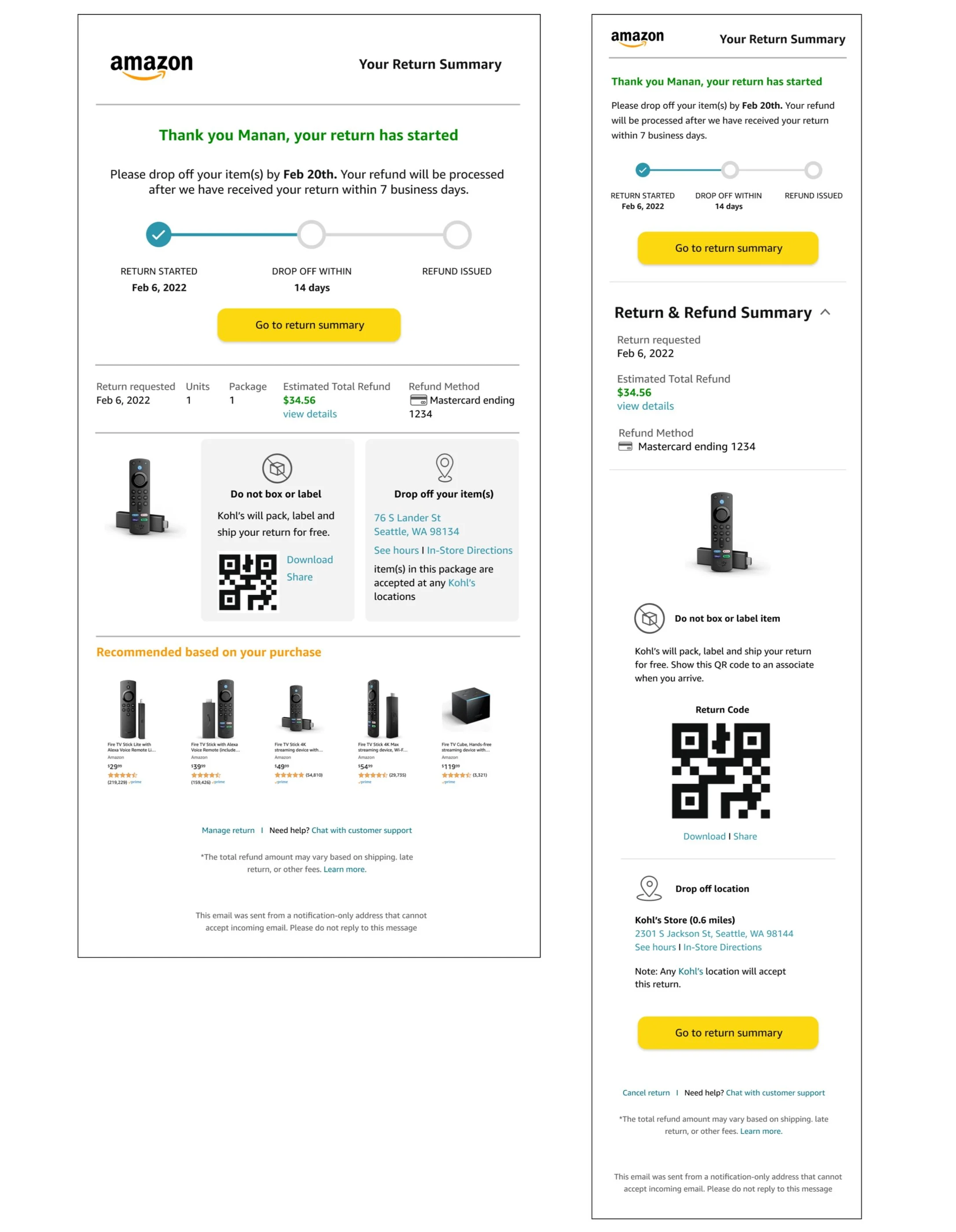 Amazon Returns Email Templates — Pailyn Schroeder