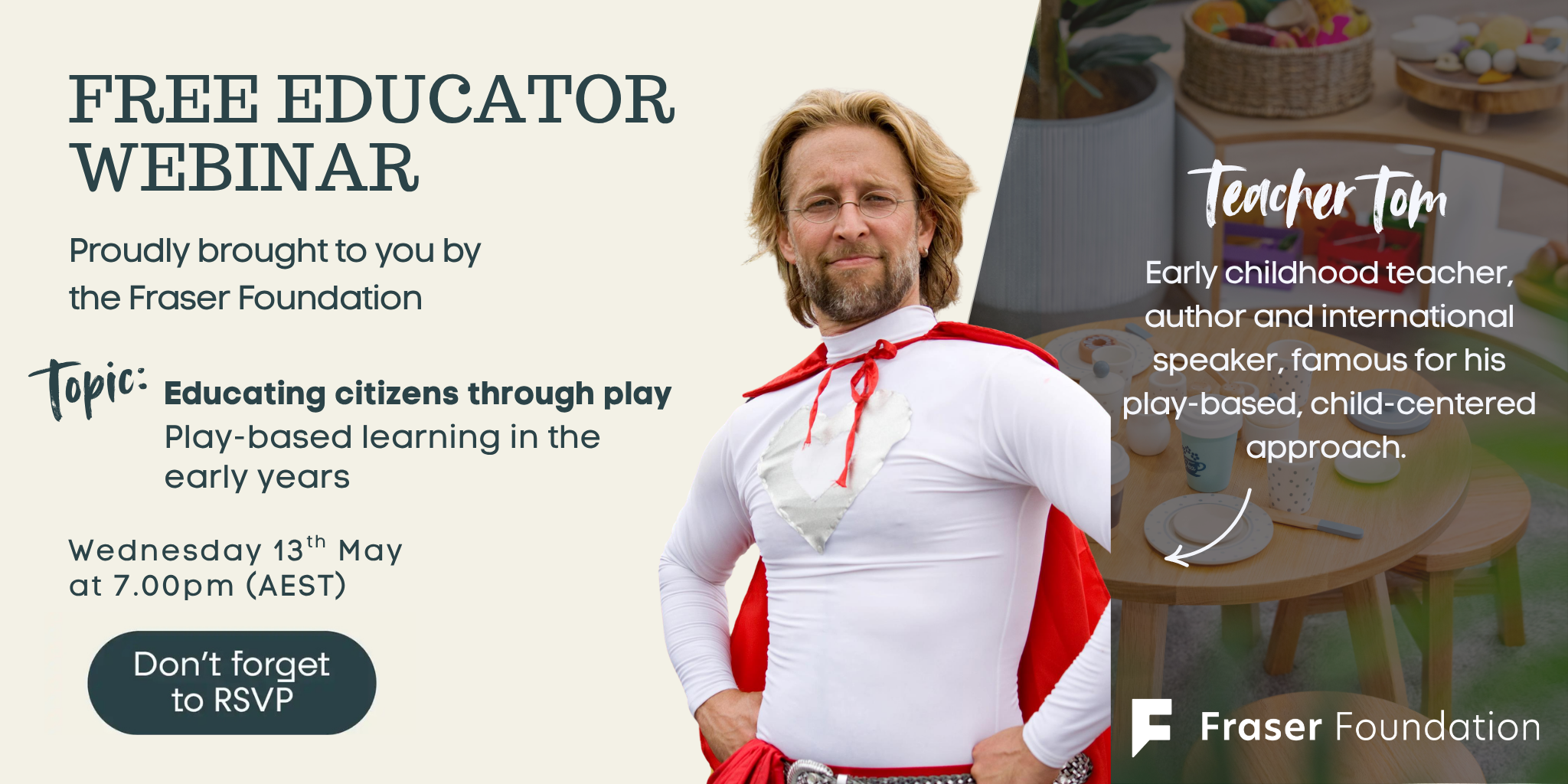 Teacher Tom Webinar hosted by the Fraser Foundation