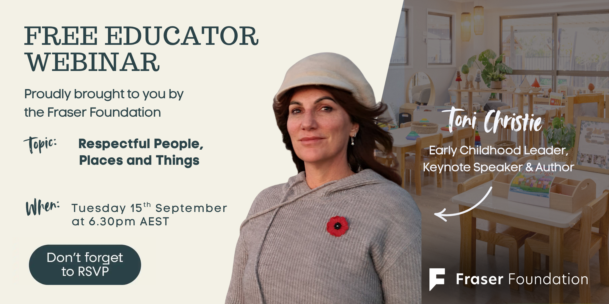 Toni Christie Webinar Banner - Fraser Foundation Professional Development
