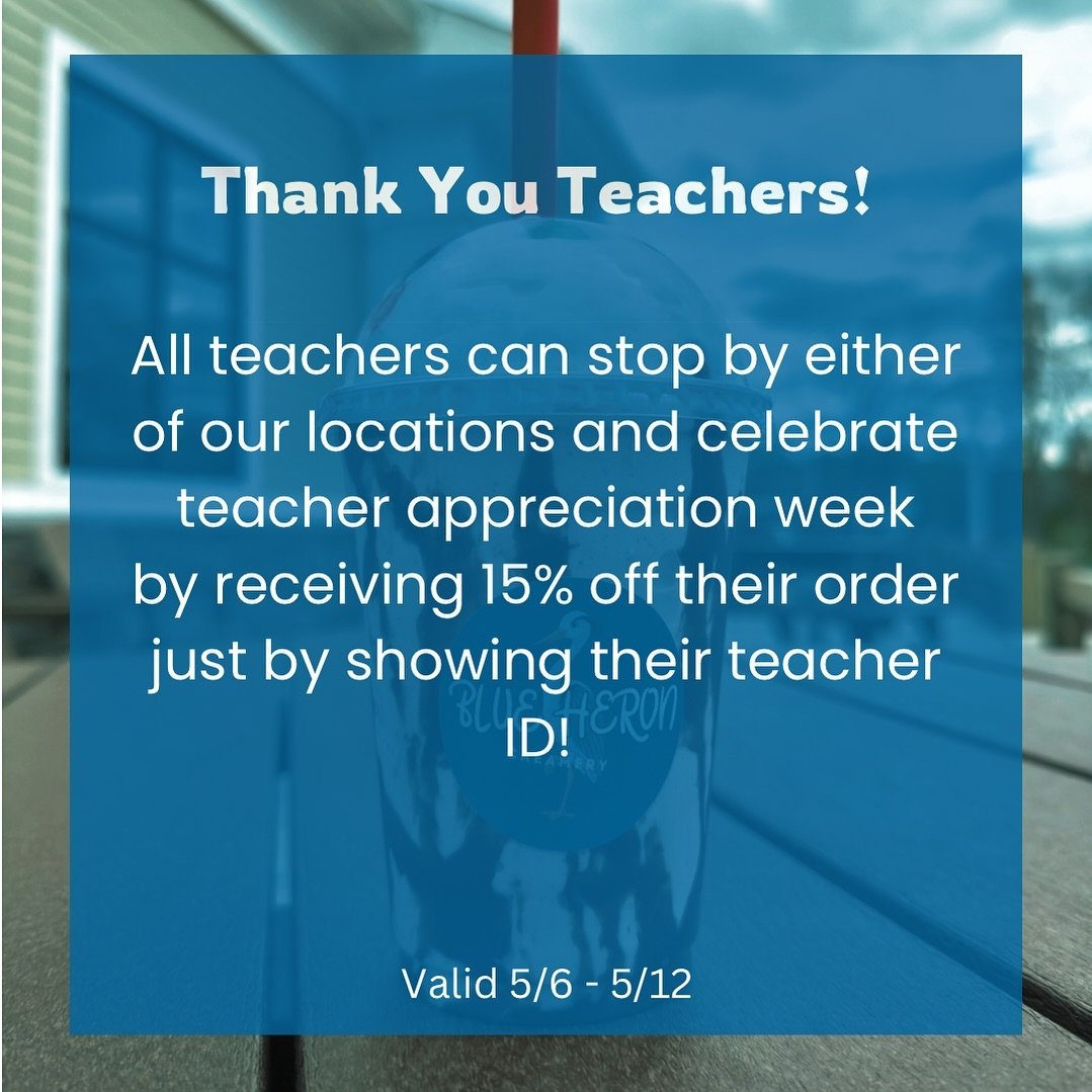 Taking this week to celebrate the teachers from our families to yours! Thank you for all you do - we know it&rsquo;s an exhausting, often thankless job, and that you do it every day with a smile on your face no matter what!

We would like to invite y