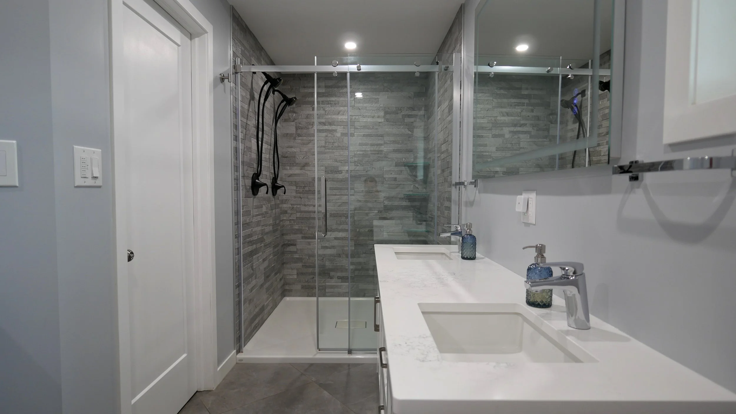 Dual showerheads for a spa-like experience