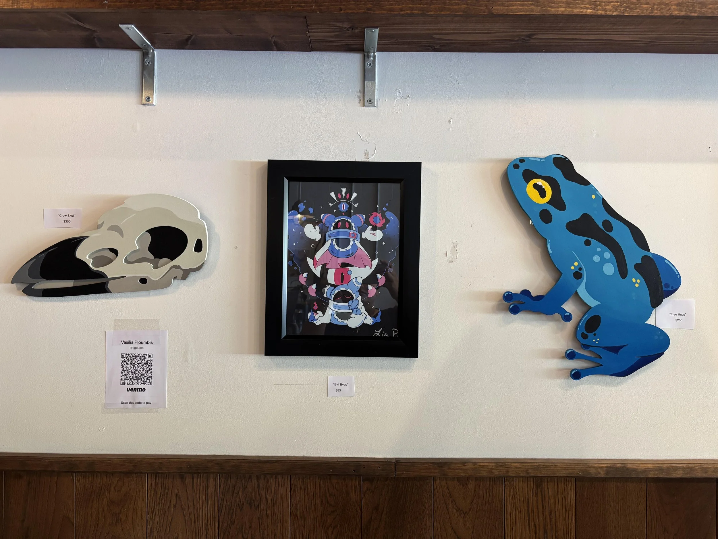 Up close photo of the Featured Artist Showcase at Branch Street Cafe in Boardman, Ohio. From September 1st, 2025 to October 31st, 2025