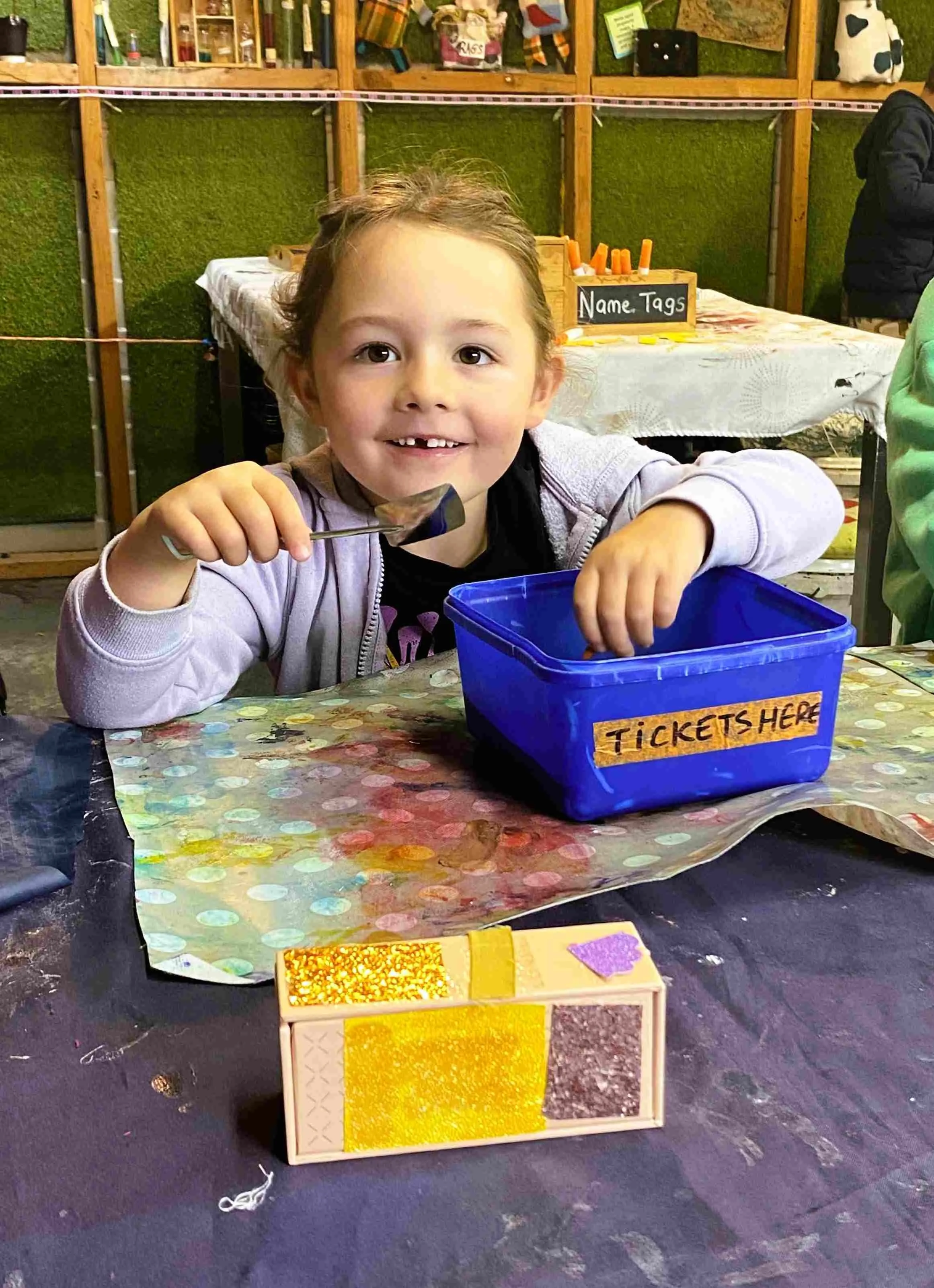 A happy treasure hunter