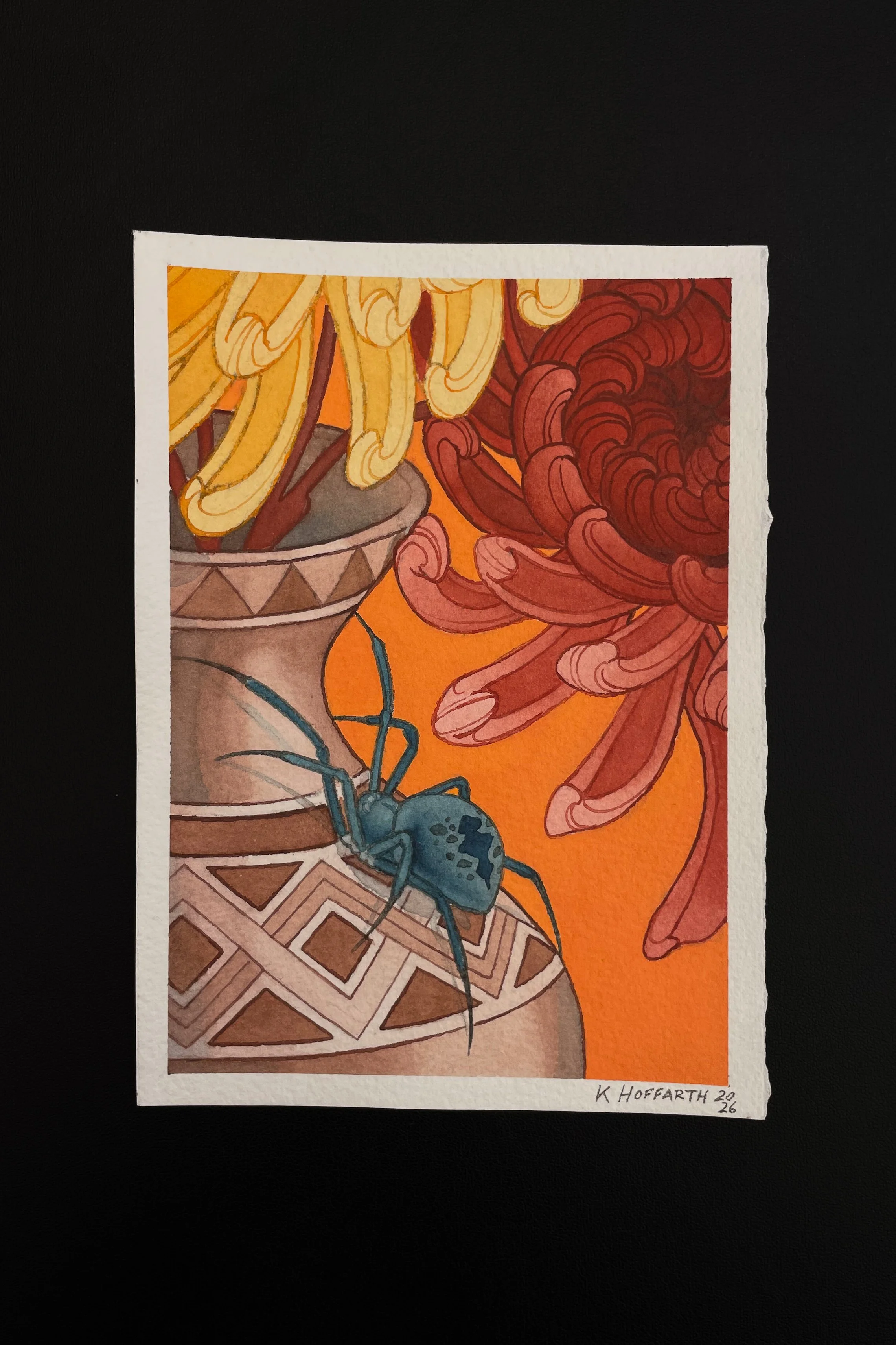 ORIGINAL - 5”x7” Aegean Spider Painting