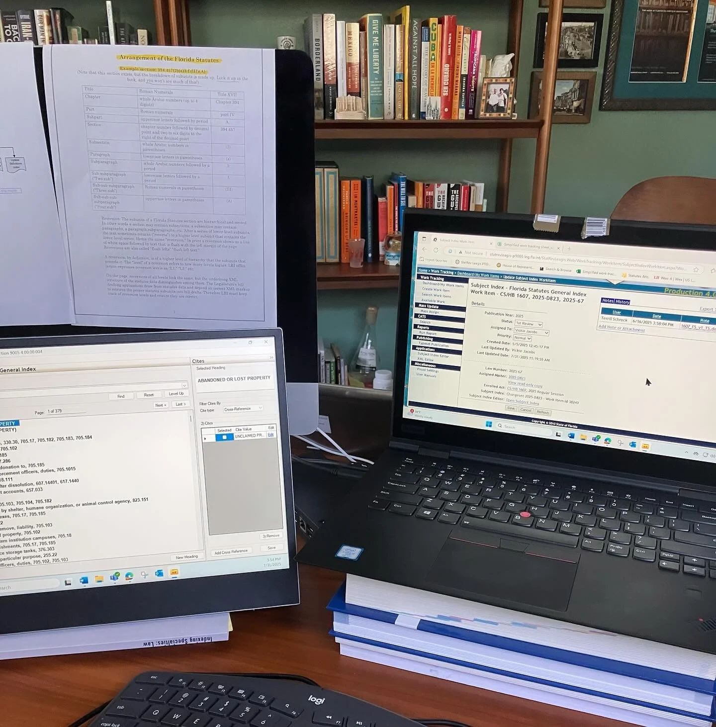 Yesterday, July 31, was my last day of a 5-month contract to work as part of a team, indexing the 2025 publications of the laws and statutes of Florida! 📚

It was a very interesting, rewarding, and unique experience, where I was happy to have so muc