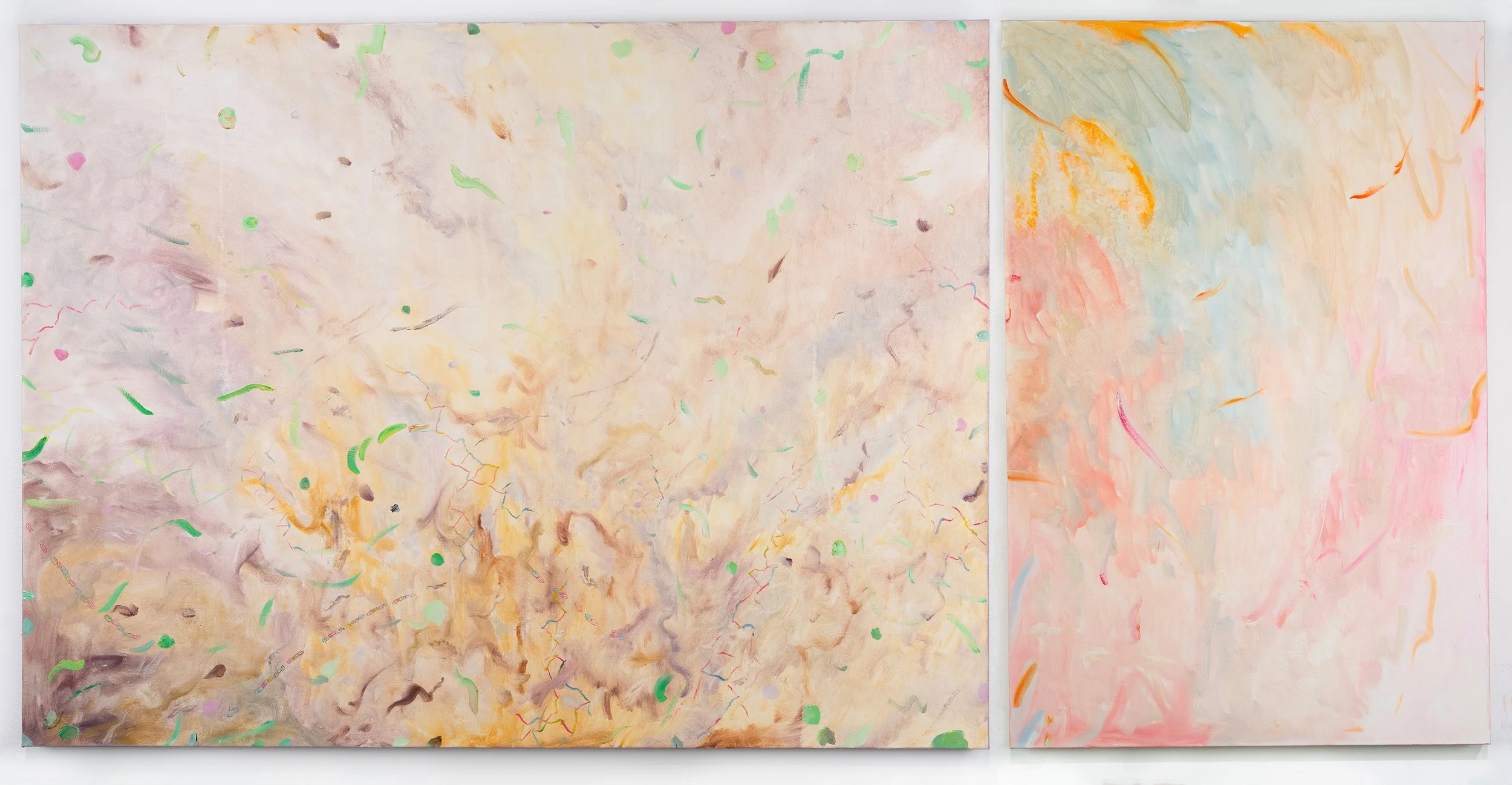 Suspension of Disbelief - oil on canvas, diptych, 72 x 36"