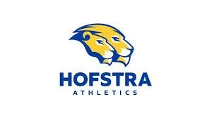 Hofstra University logo featuring a stylized letter 'H' with blue and gold colors.