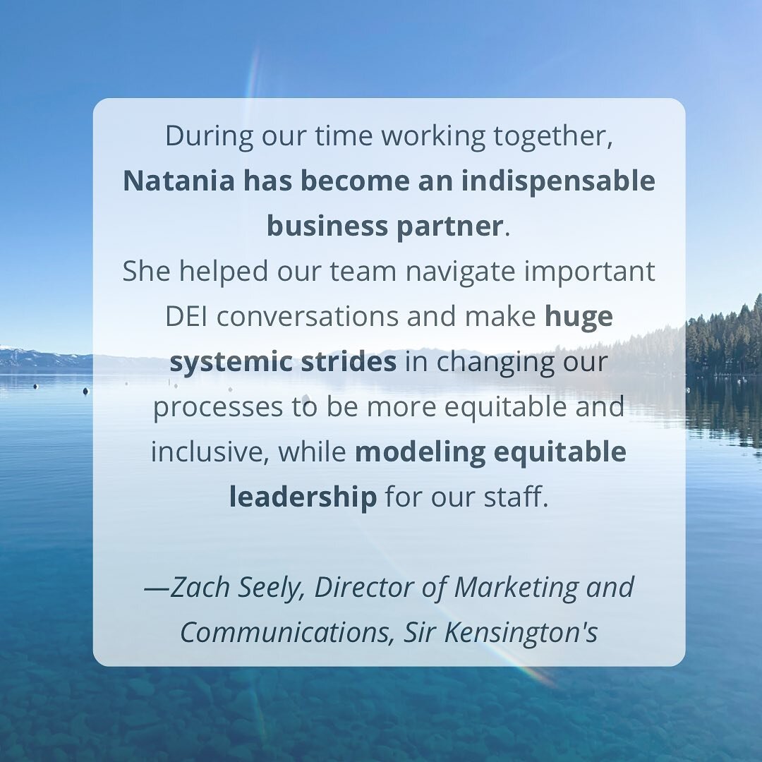 We love our strategy clients!
&bull;

Rather than coming in with cookie-cutter solutions for clients, in full scope strategy engagements we develop customized strategies and execution plans to make organizations more diverse, equitable, and inclusive