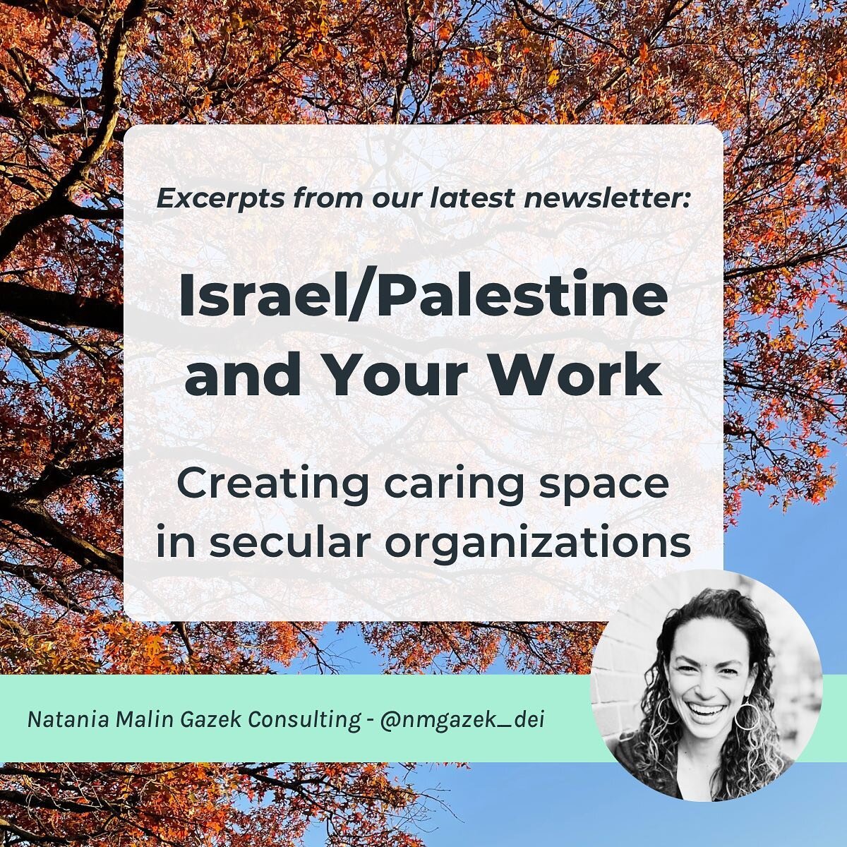 Wondering how to manage your staff&rsquo;s relationship to the Israel/Palestine conflict? Our latest newsletter is filled with guidance for just that. Swipe through this post for excerpts, and read the full post at www.nmgazek.com/resources 

Sign up