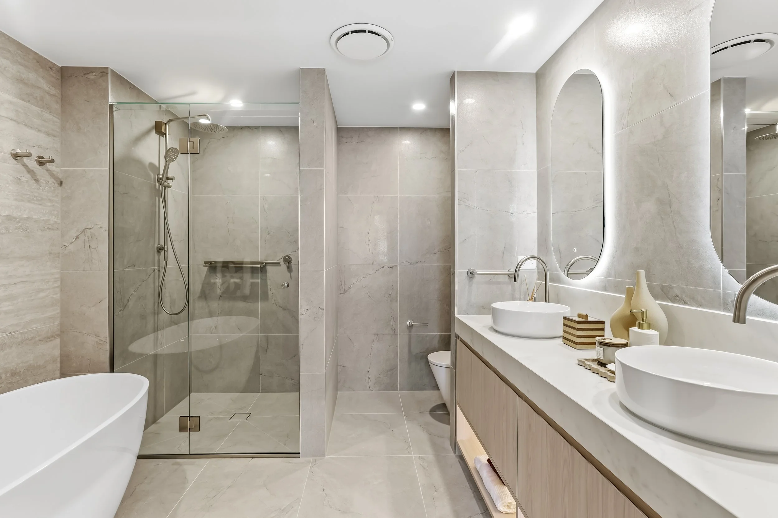 New modern bathroom with shower 