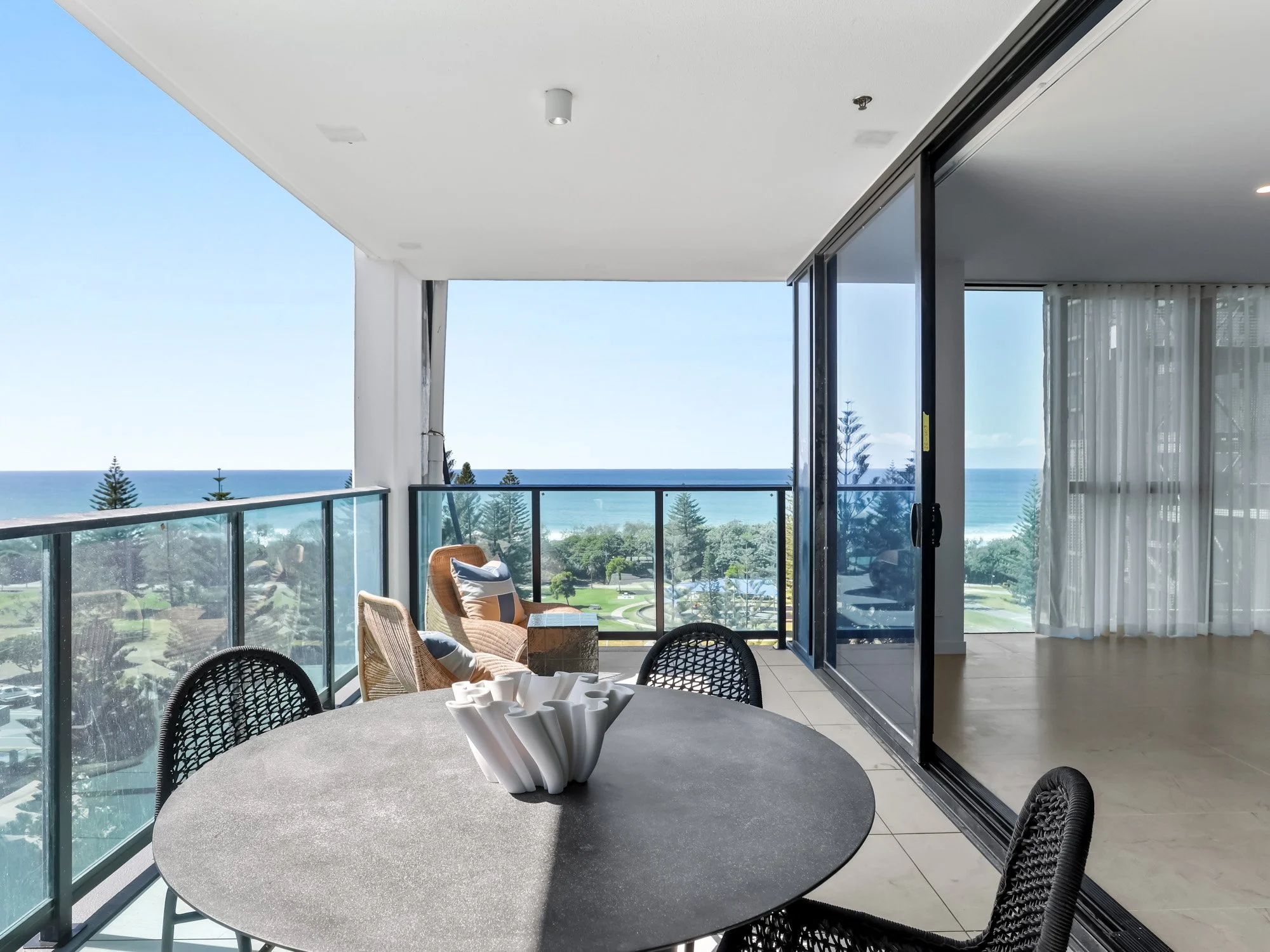 Balcony with view and table