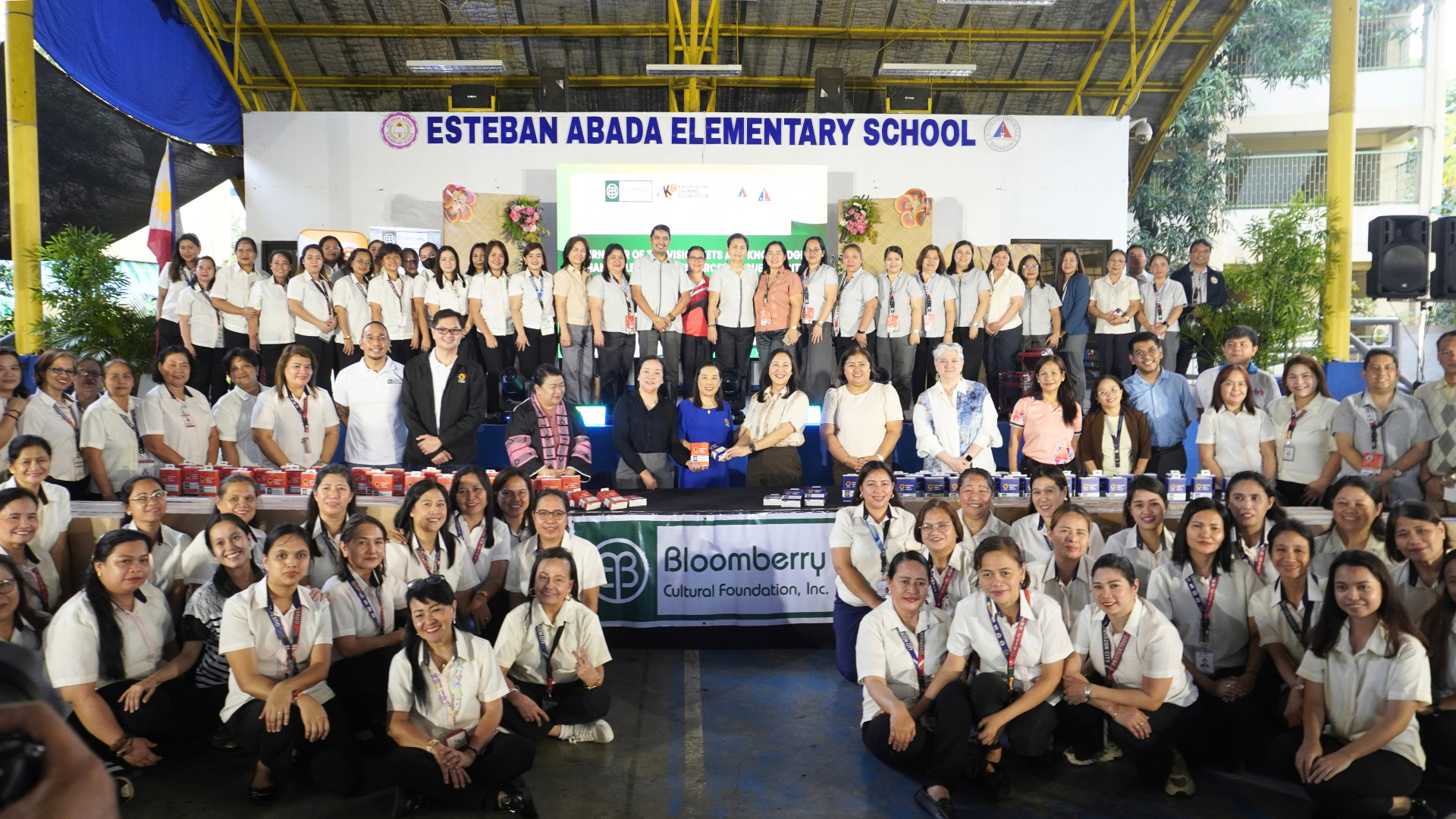 Knowledge Channel Foundation and Bloomberry Cultural Foundation turn over TV sets, learning tools to QC schools, CDCs