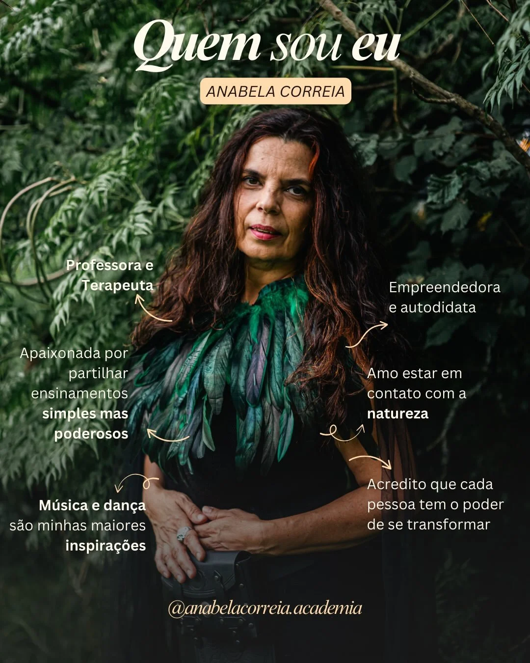 A Academia Anabela Correia, &eacute; um espa&ccedil;o dedicado ao desenvolvimento pessoal, espiritualidade, xamanismo e bem‑estar hol&iacute;stico. As atividades combinam pr&aacute;ticas corporais, energ&eacute;ticas e ancestrais.

✨ Atividades e ser