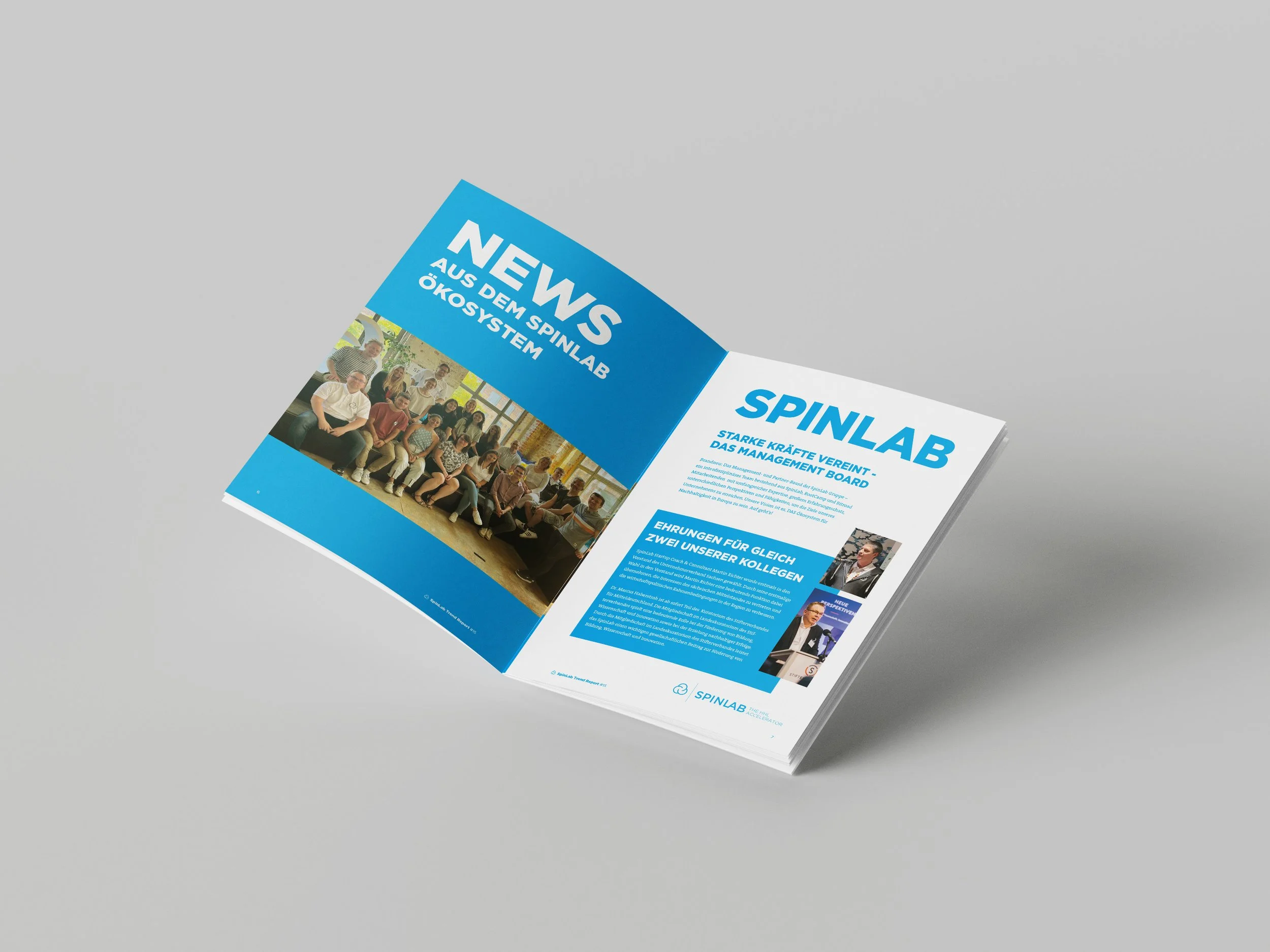 Trendreport SpinLab mit geöffneten Doppelseiten