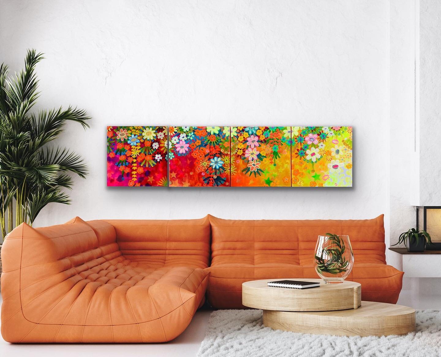 The series is growing. 🫣🌈🌸🎨 #contemporaryflowers #contemporaryencaustic #inspiredbyretro #
#contemporaryart #modernart #botanicalart #beeswaxpainting
#encausticartistuk #happinessispainting
#encausticartist #swainfo #encausticart #birminghamartis