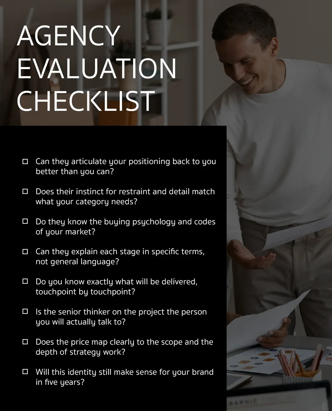 Luxury branding studio evaluation checklist for founders