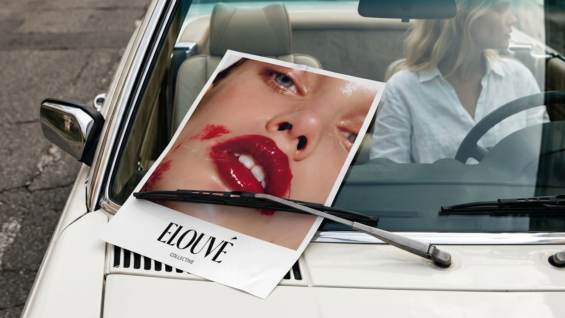 poster stuck on a car in Sydney with Elouve Collective Branding