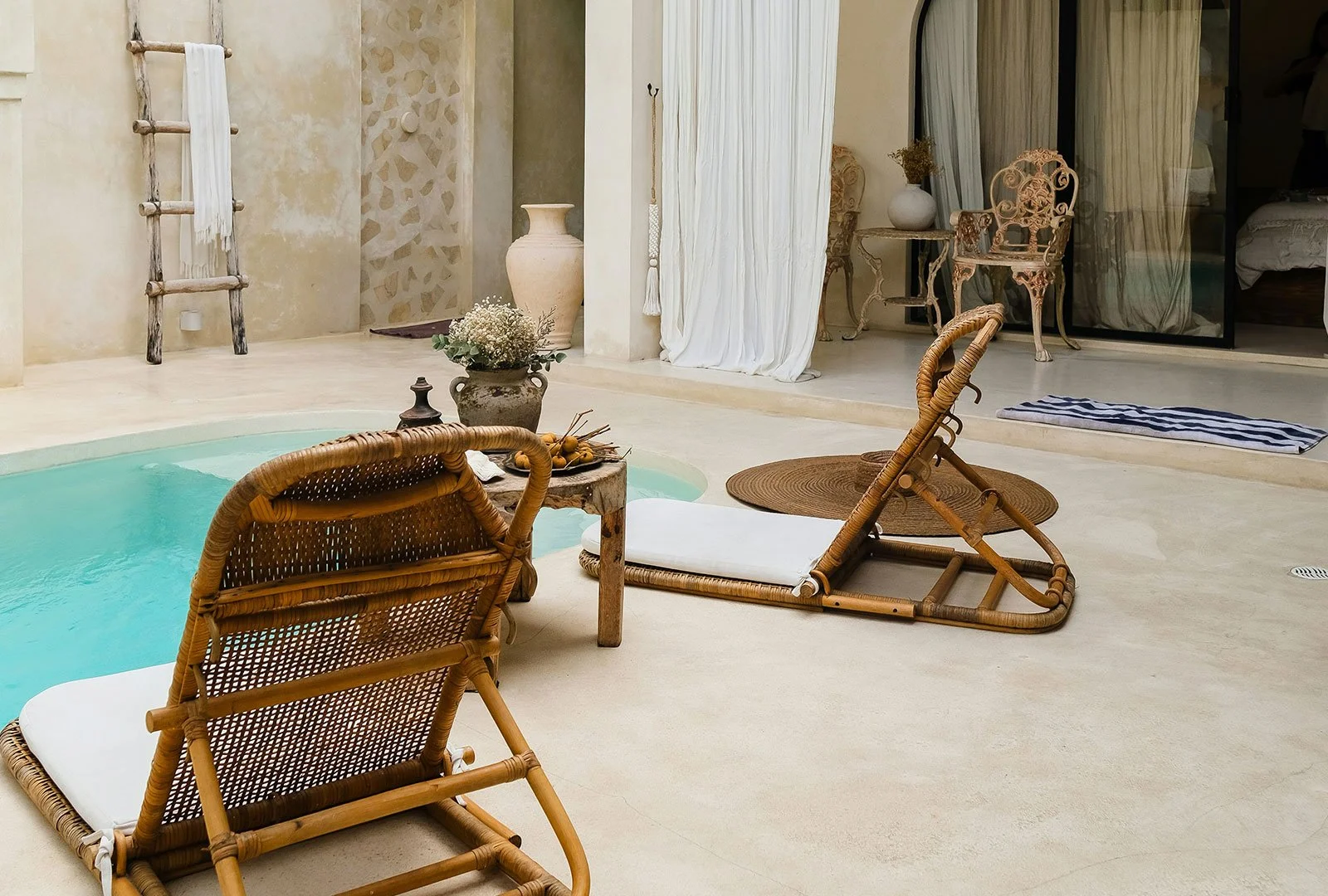 An aesthetic boutique hotel villa in Bali with minimal hospitality branding