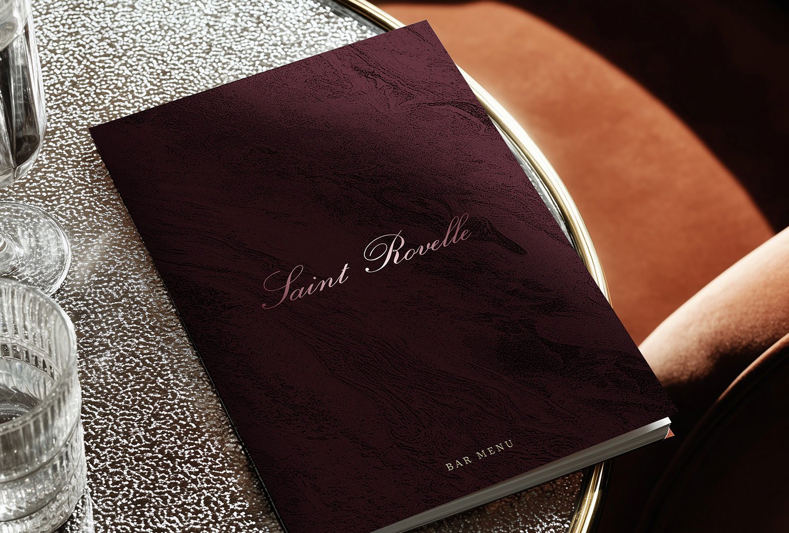 final look of a luxury hotel menu design