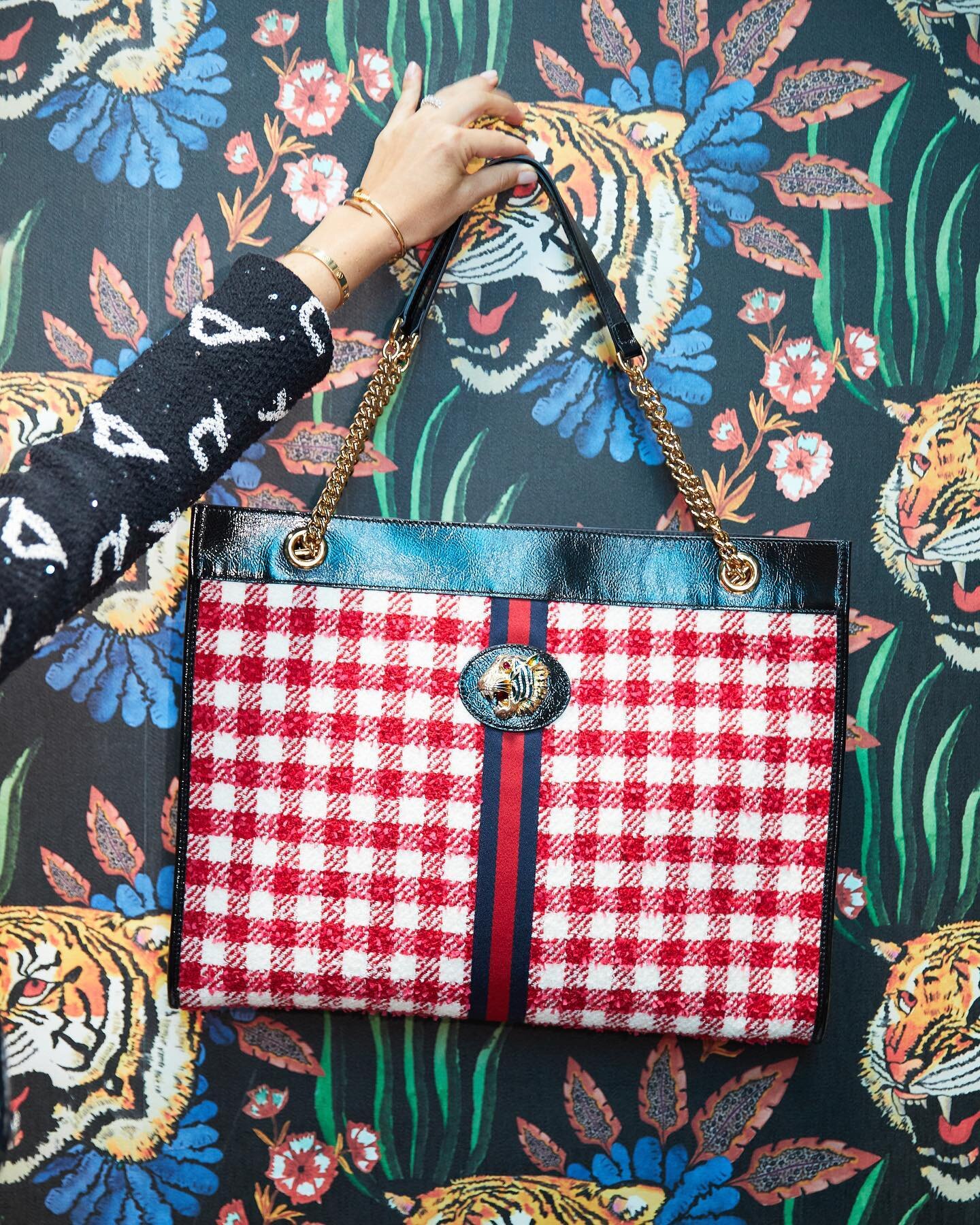 Obsessed with this @Gucci Rajah Wool Blend Tote! One of the best parts? 100% of the proceeds support @face_foundation, helping pets in need of emergency veterinary care! Check out @wagnpurrshop for more treasures and feel good knowing your purchase s