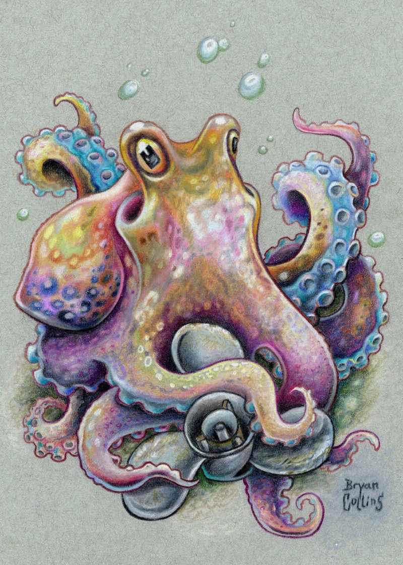 Octopus and Propeller - ORIGINAL