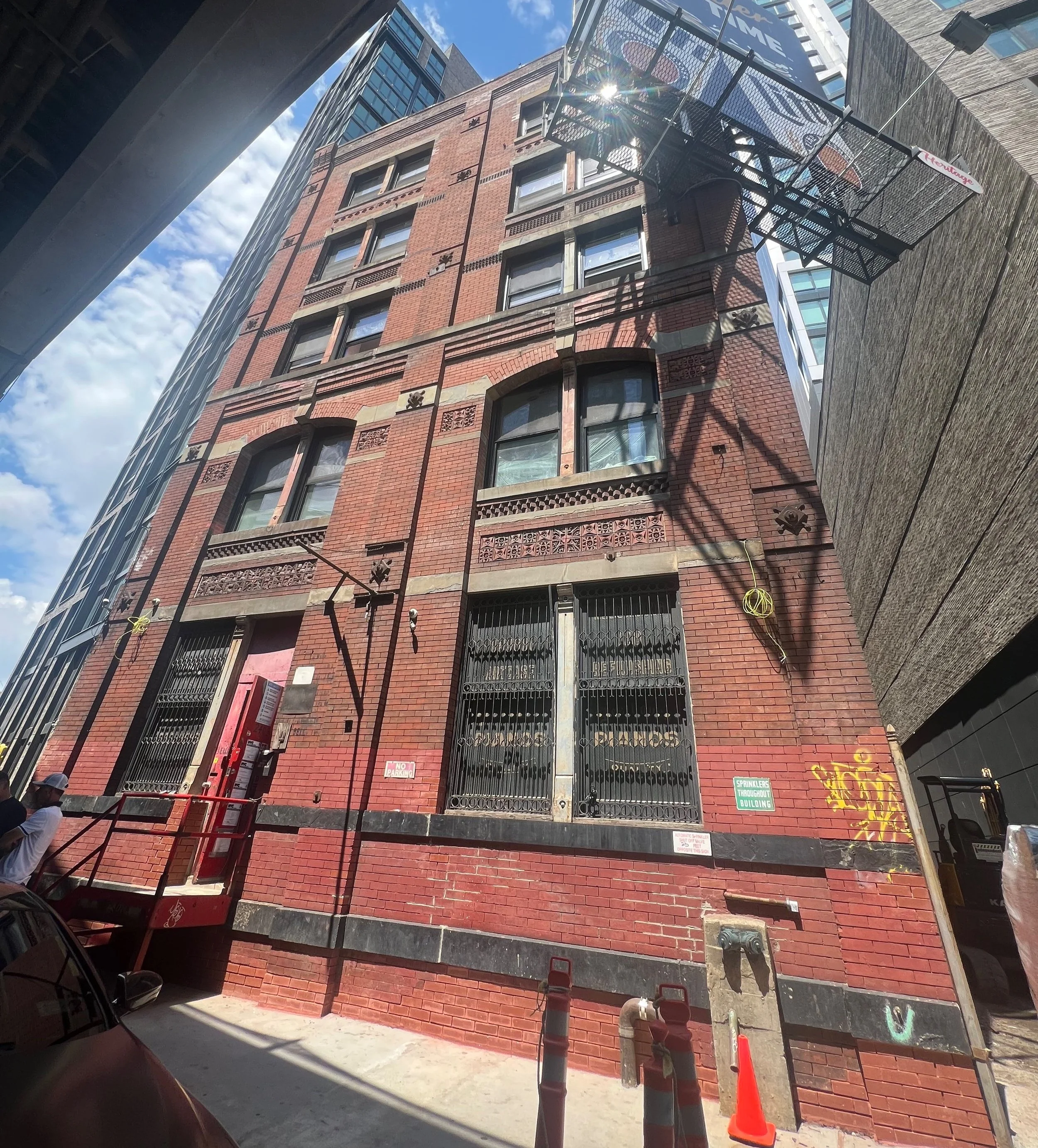 The Beethoven Piano Factory on Third Avenue in Mott Haven, Bronx, NY. A five story famed building build in 1882 holding much history, featured in numerous films is now reimagined into an Arts High School.