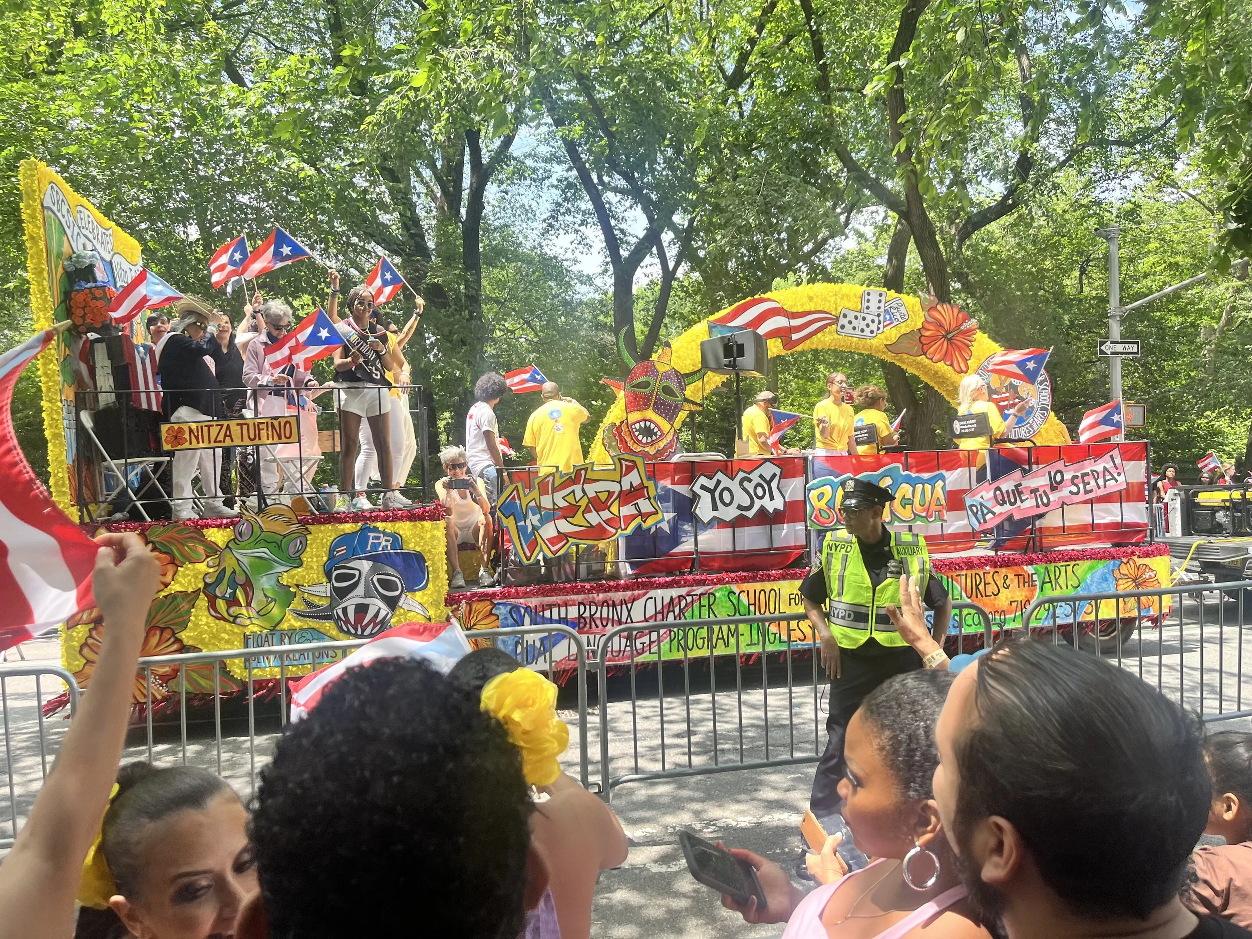The only hand crafted/painted Float in The NYC Puerto Rican Day Parade on Fifth Ave. NYC!