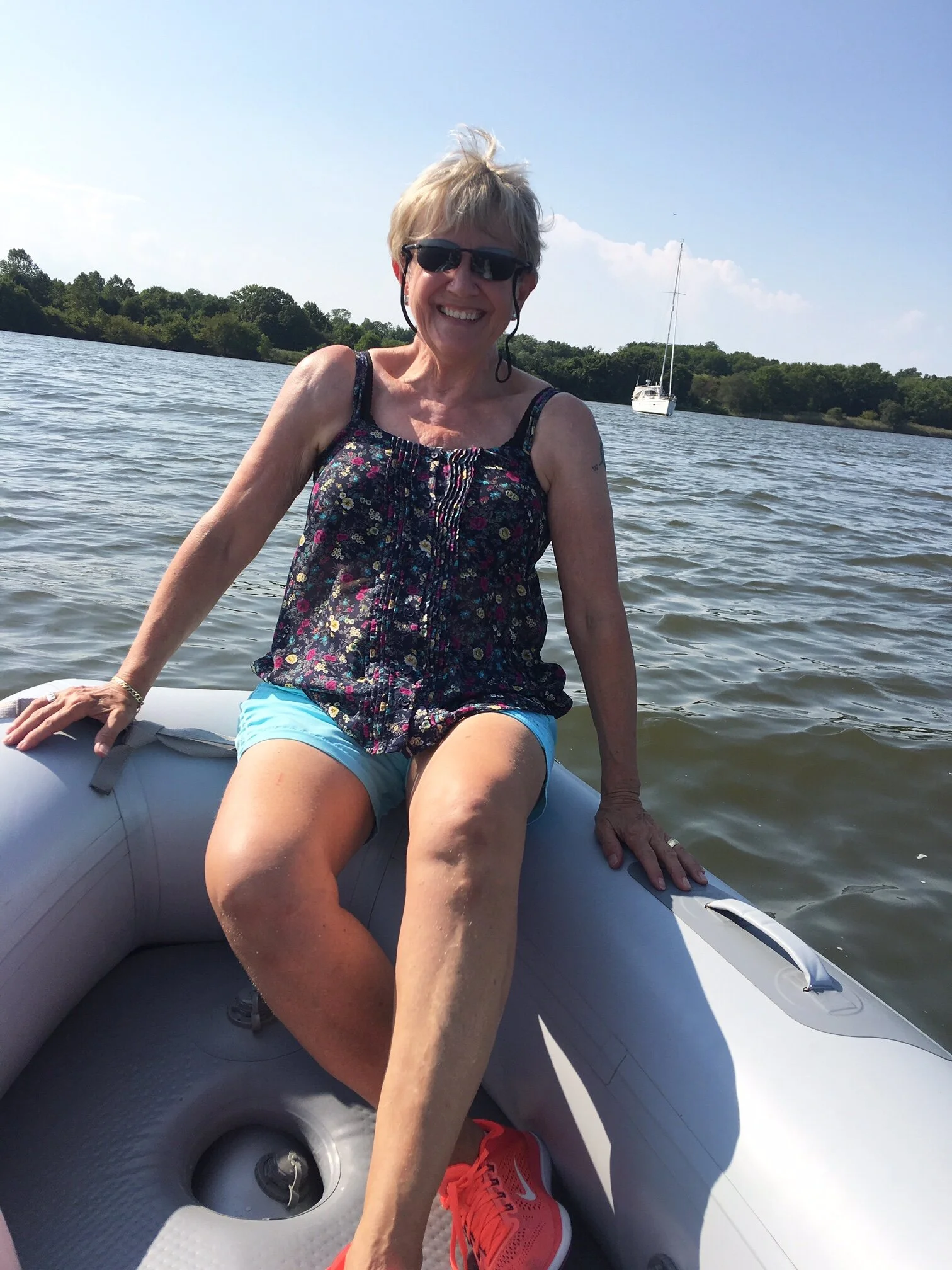 Riding in the dinghy