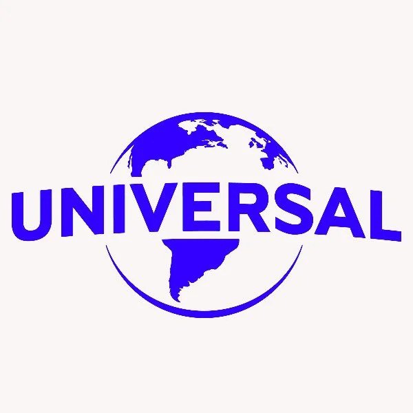 Der Globus mit der Aufschrift "Universal" in blauer Farbe.