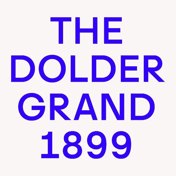Text in blauer Schrift: THE DOLDER GRAND 1899