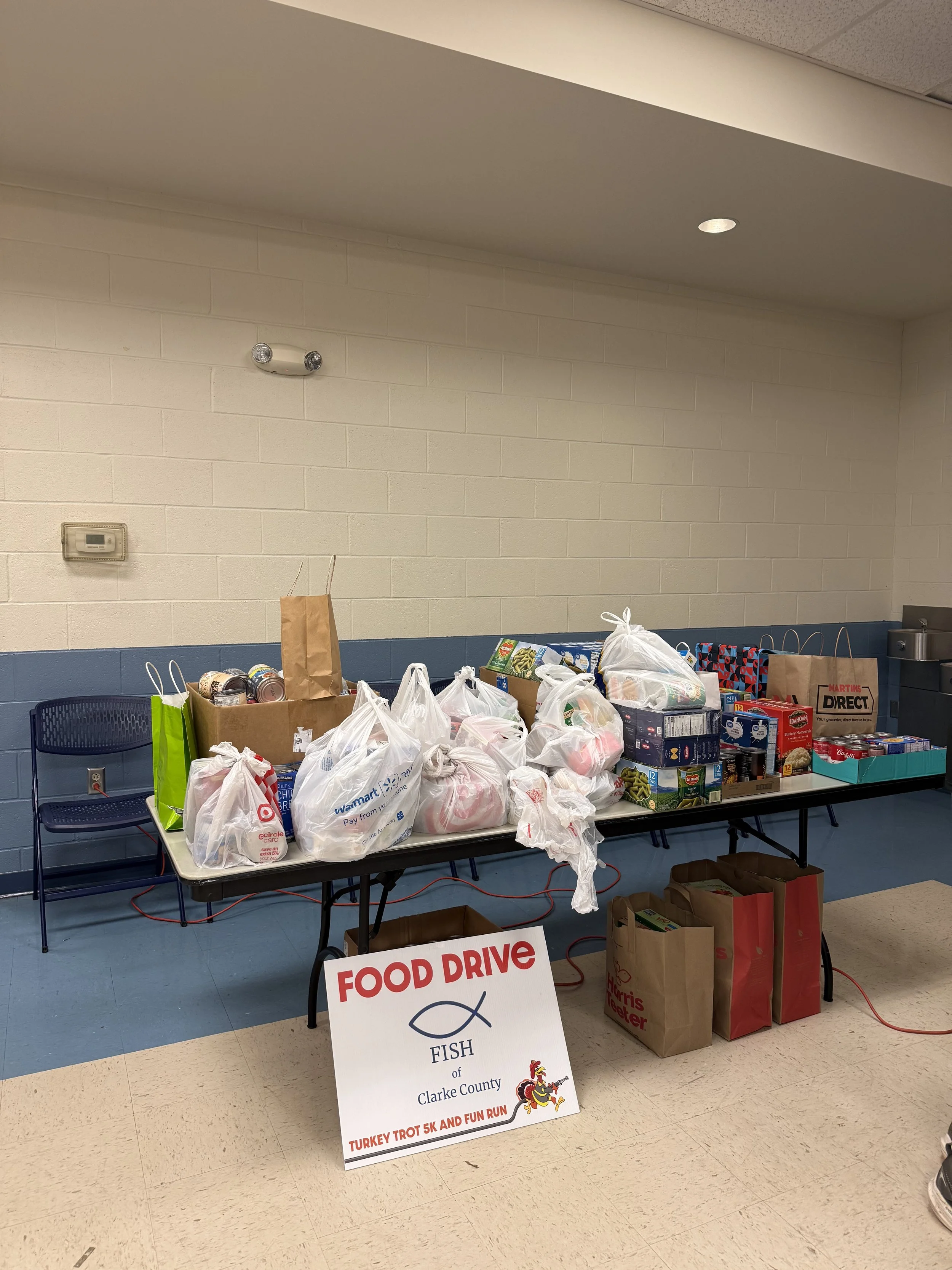 Donations for FISH of Clarke County at the 2025 Berryville Turkey Trot