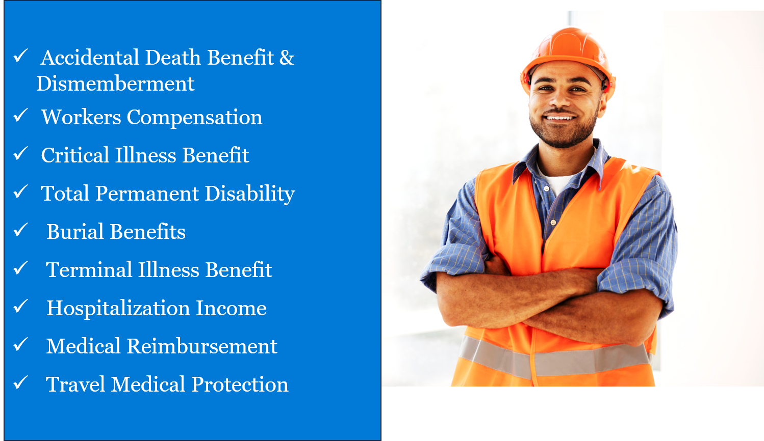 Accidental death insurance, critical illness insurance, travel medical insurance in Mexico