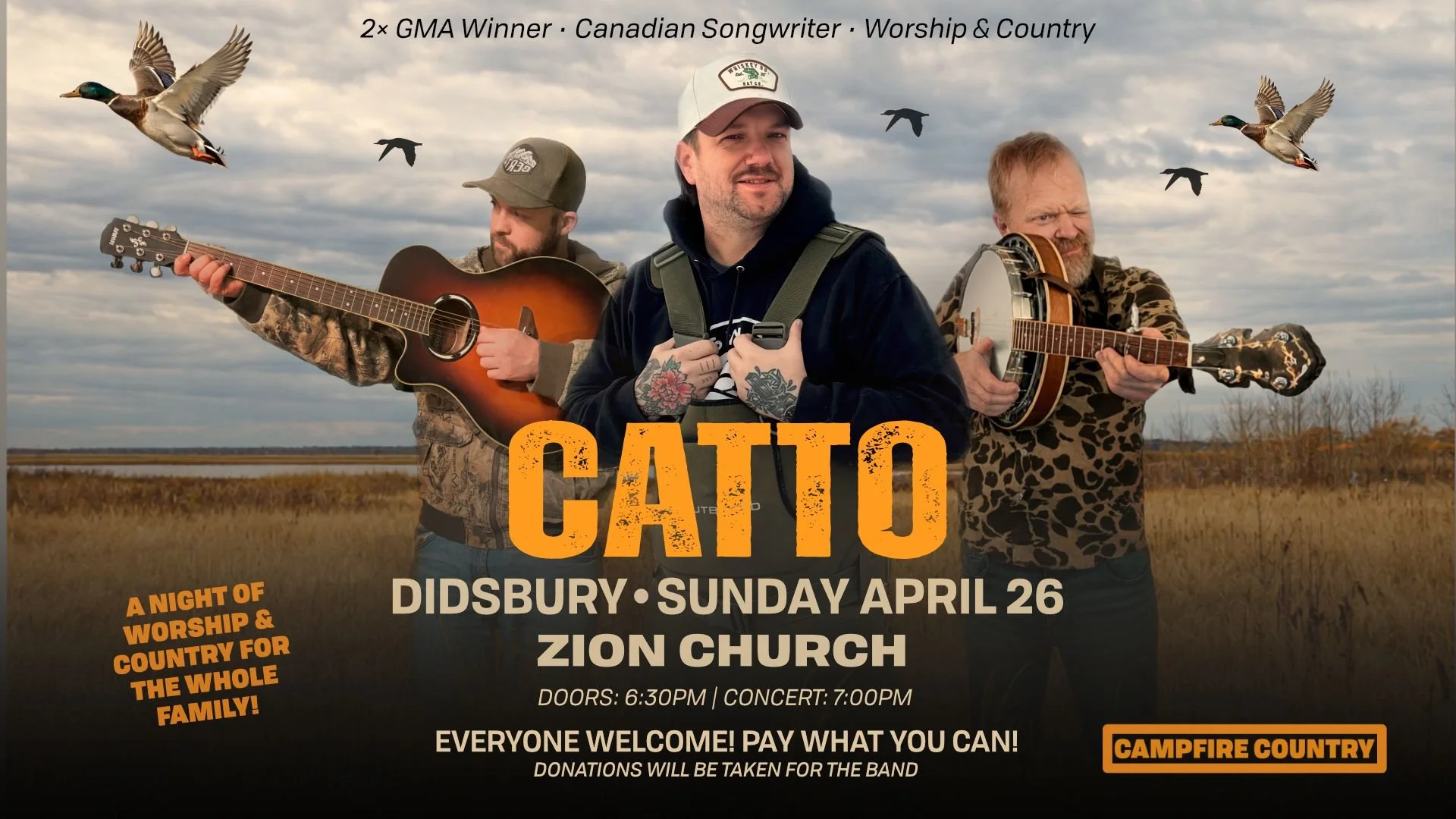 On Sunday, April 26th, Canadian singer-songwriter, Jeff Catto, brings us an acoustic, campfire-style evening of hope, singing, laughter, and fun called ‘Campfire Country’. Folks of all ages are invited to this fun, casual evening! 