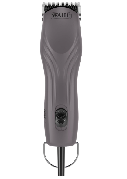 A Wahl electric hair trimmer or clipper with a gray body and black blade guards.