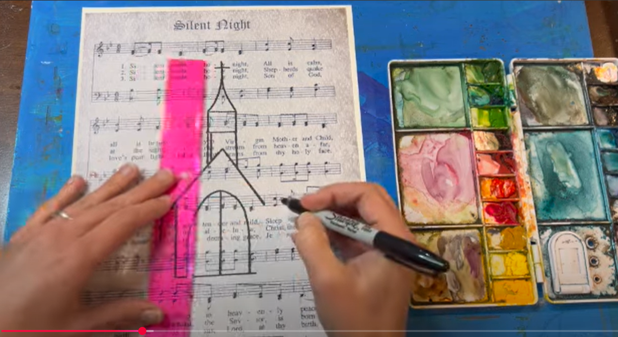 Watercolor Church on Music Page
